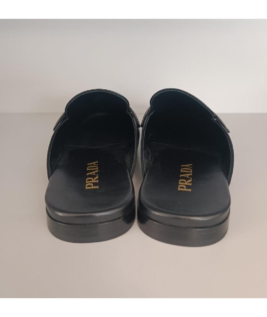 PRADA Черные кожаные мюли, фото 4