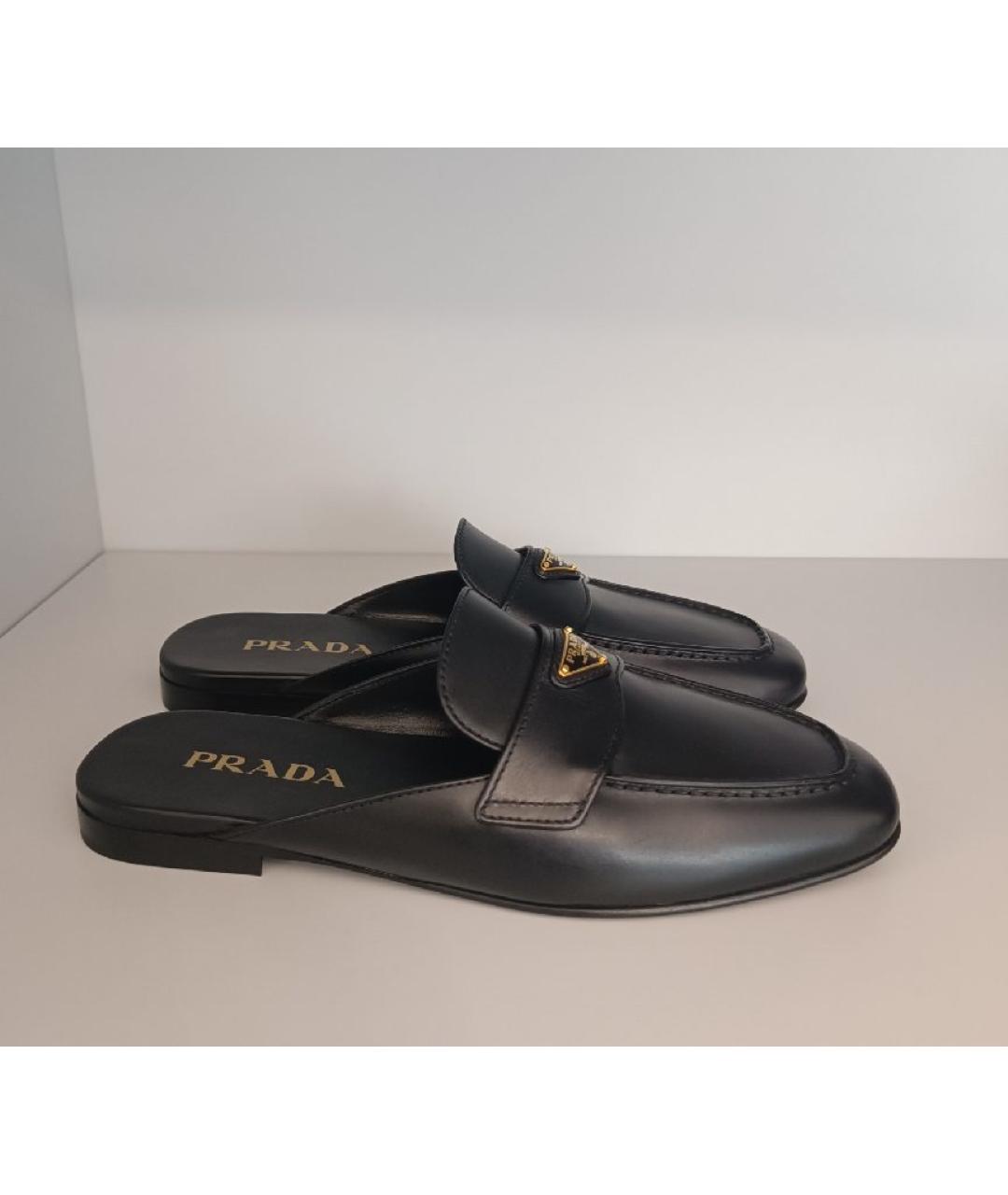 PRADA Черные кожаные мюли, фото 6