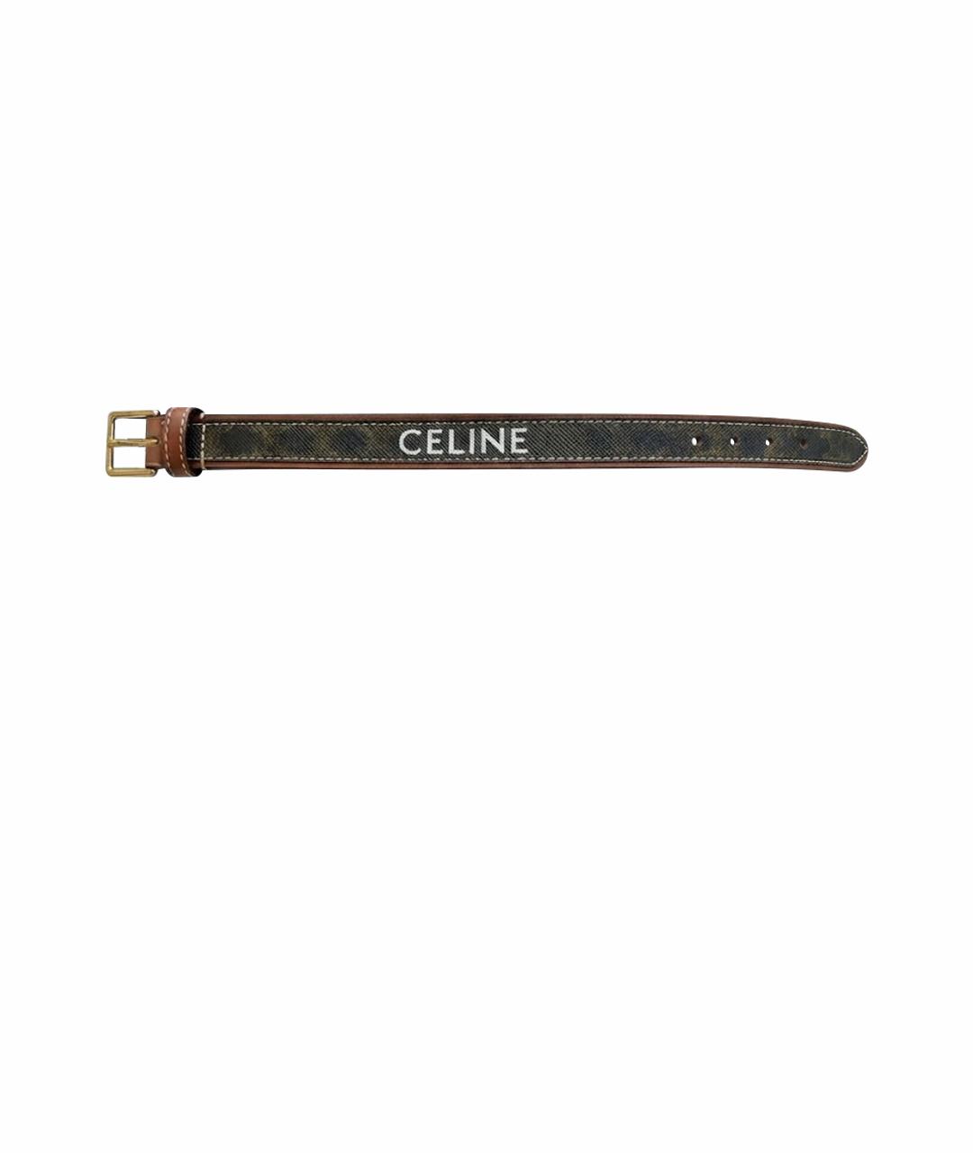 CELINE Коричневый кожаный браслет, фото 1