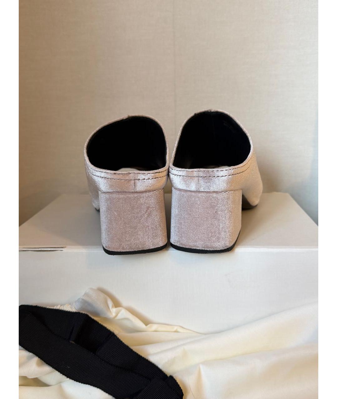 3.1 PHILLIP LIM Розовые текстильные мюли, фото 8