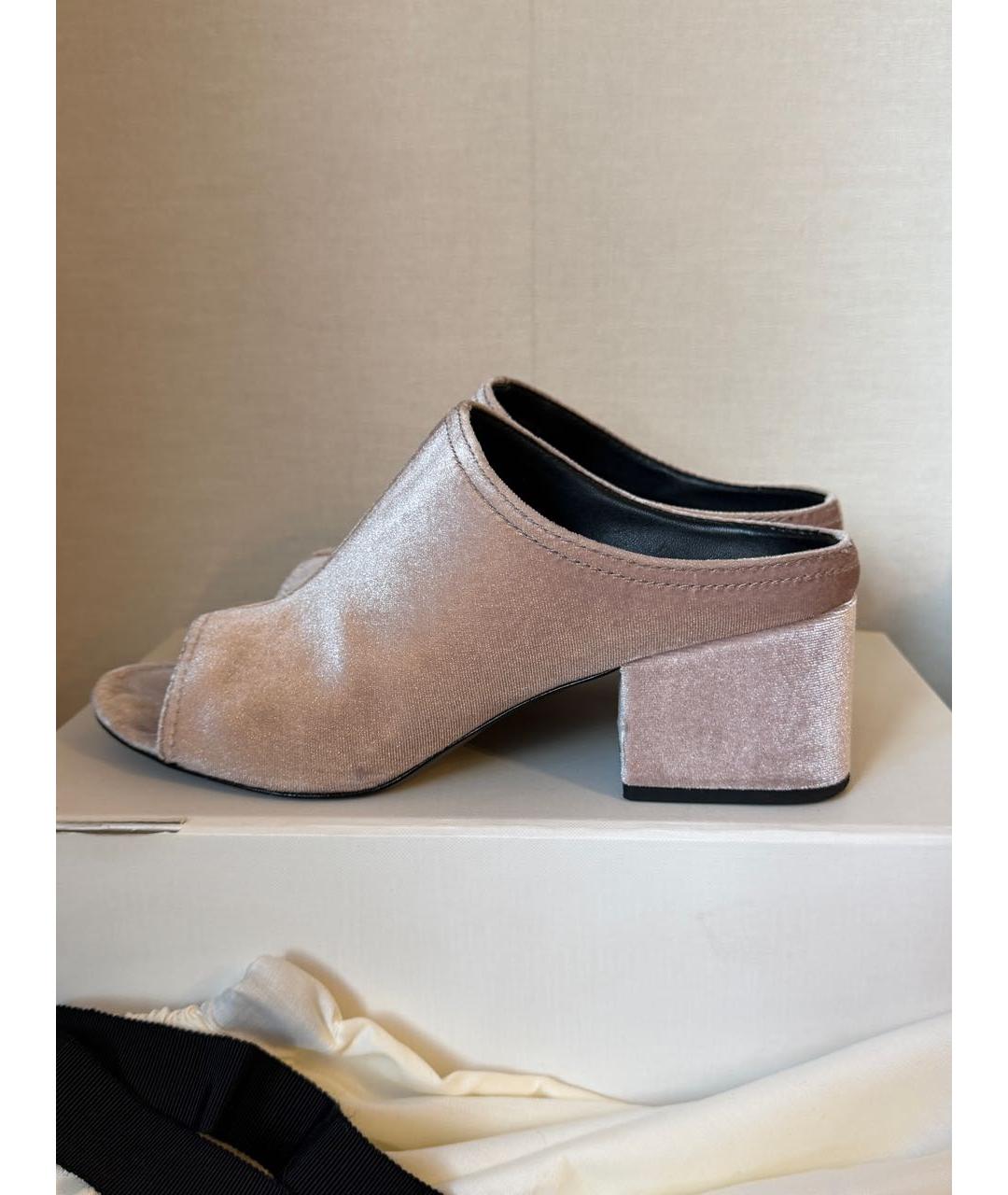 3.1 PHILLIP LIM Розовые текстильные мюли, фото 5