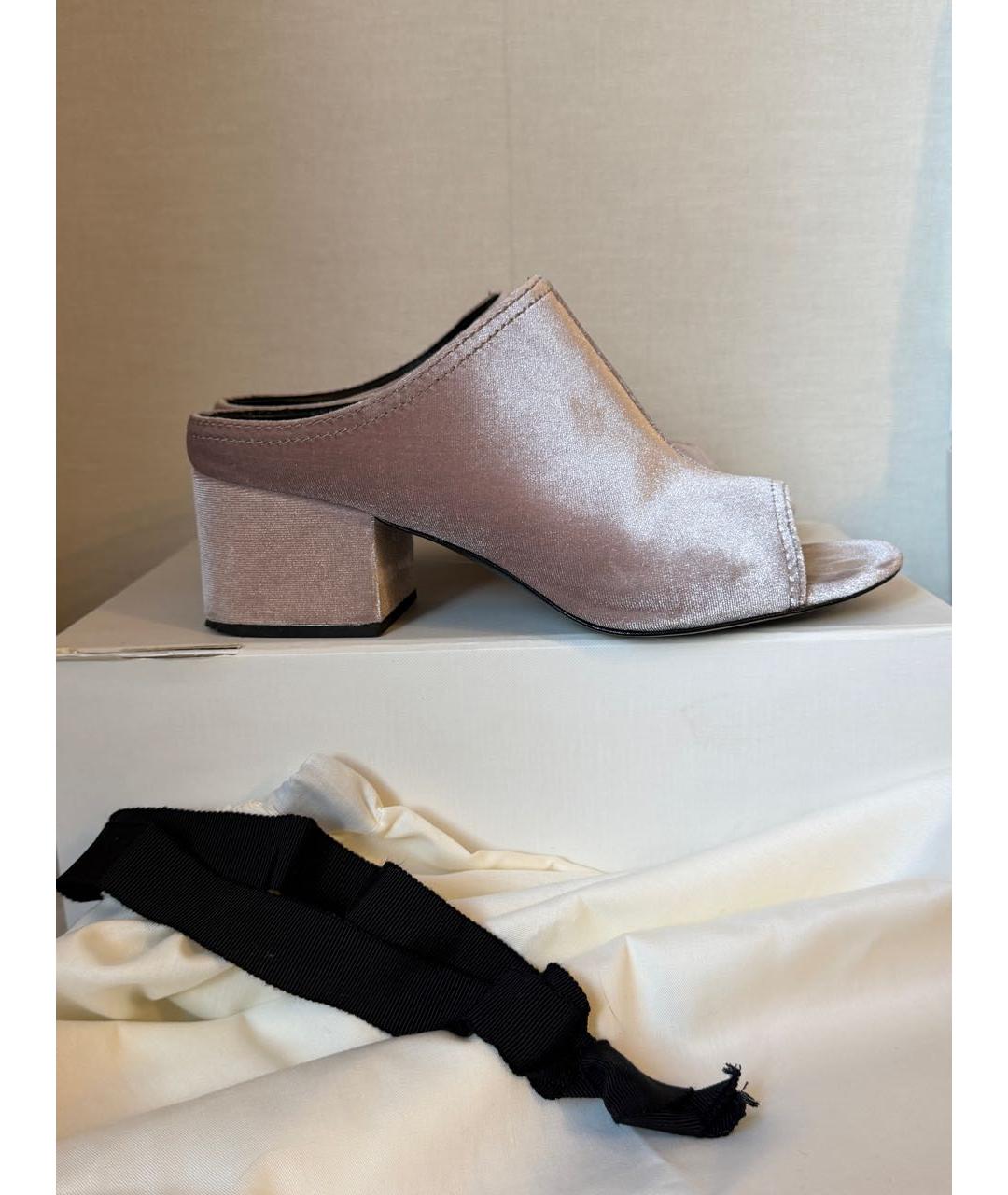 3.1 PHILLIP LIM Розовые текстильные мюли, фото 9