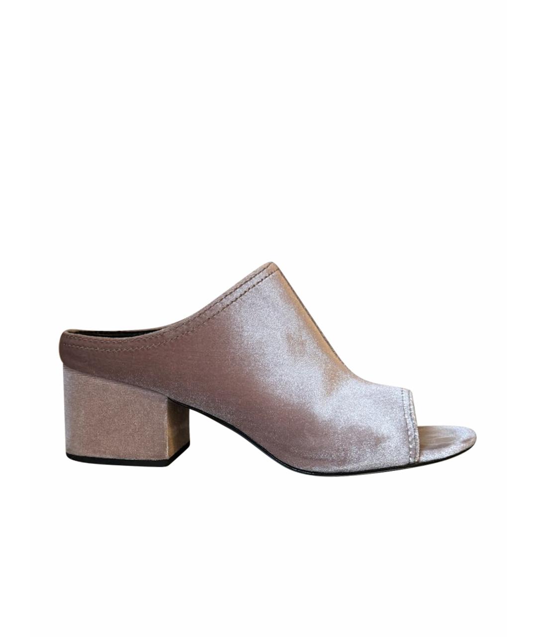 3.1 PHILLIP LIM Розовые текстильные мюли, фото 1