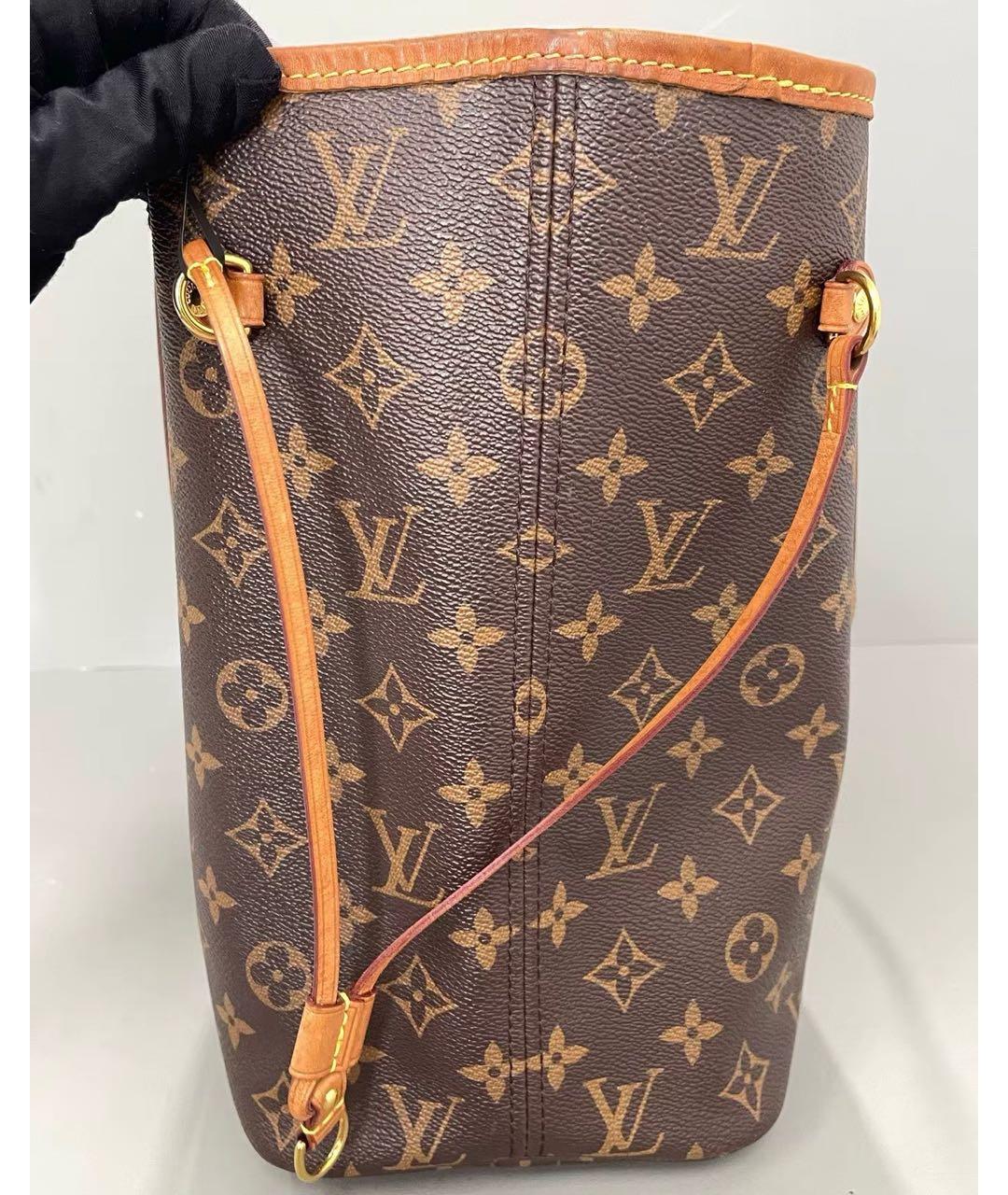 LOUIS VUITTON Коричневая кожаная сумка тоут, фото 5