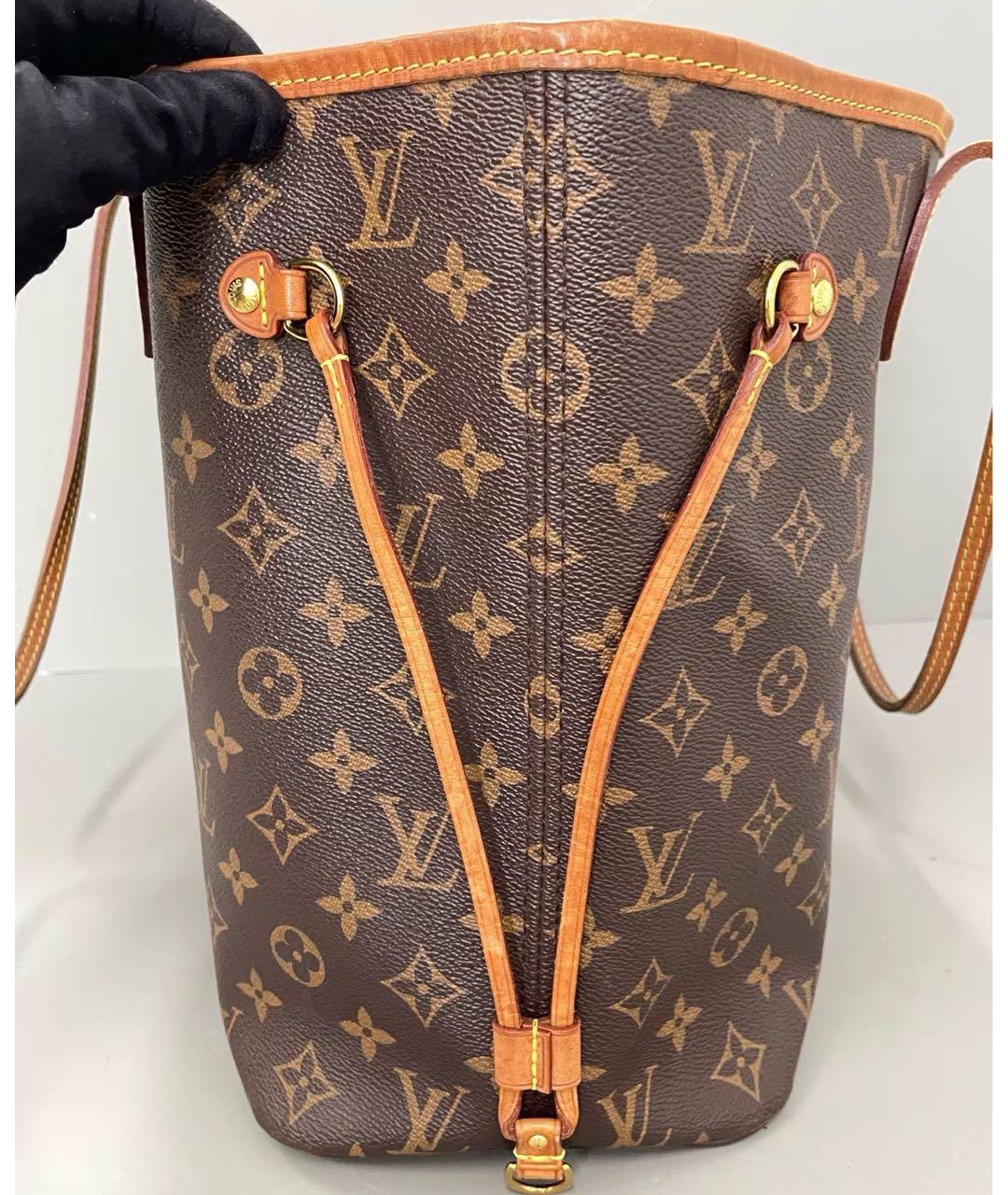 LOUIS VUITTON Коричневая кожаная сумка тоут, фото 4