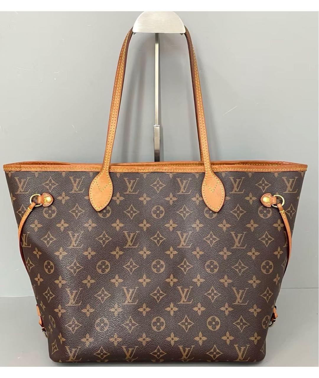 LOUIS VUITTON Коричневая кожаная сумка тоут, фото 2