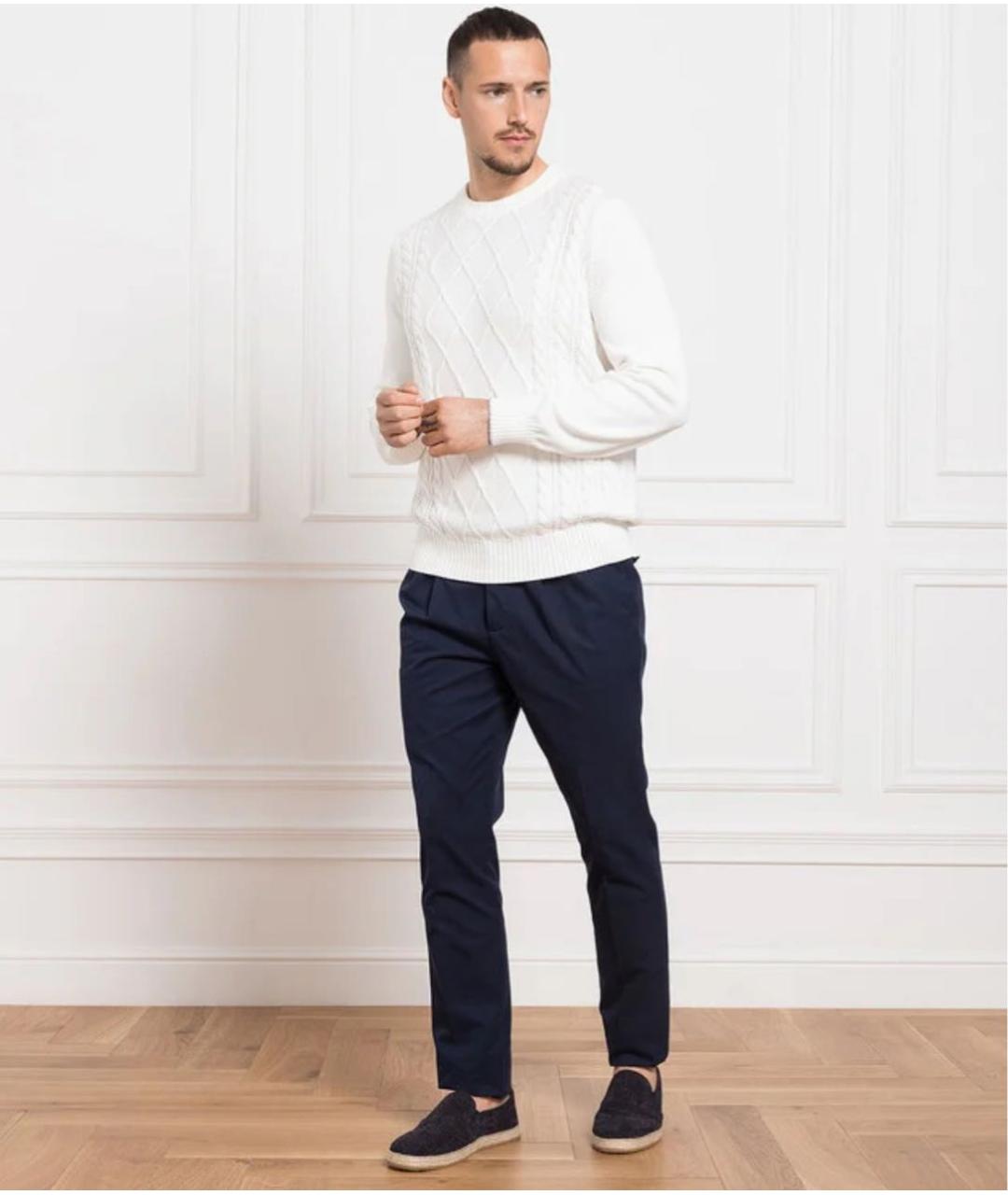 BRUNELLO CUCINELLI Белый хлопковый джемпер / свитер, фото 2