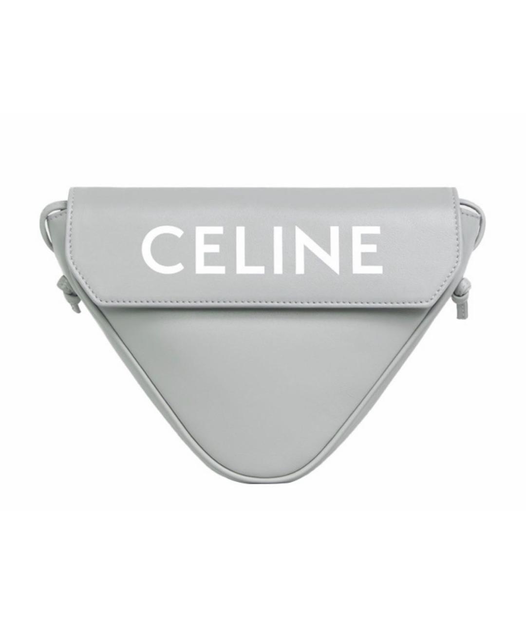CELINE Серая кожаная сумка на плечо, фото 1