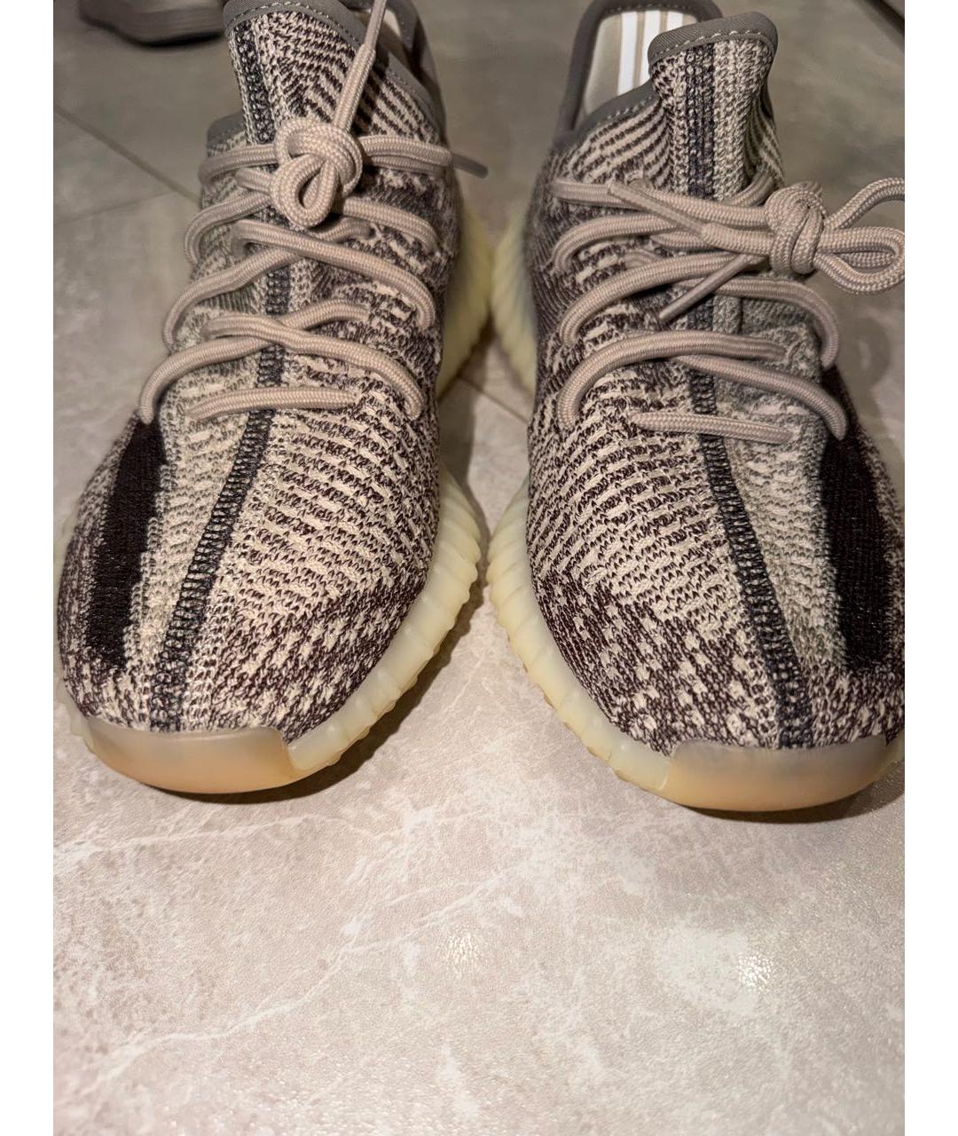 ADIDAS YEEZY Антрацитовые текстильные кроссовки, фото 2
