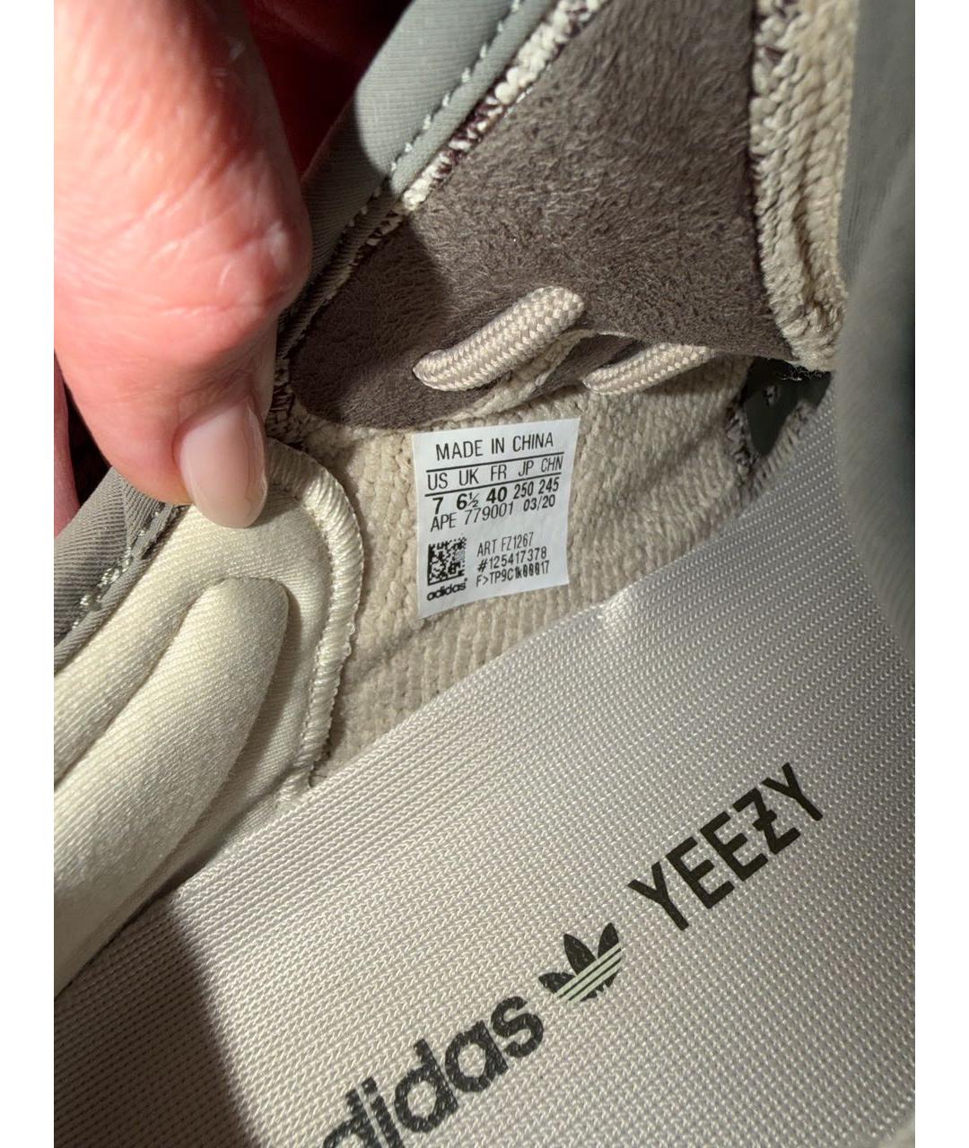 ADIDAS YEEZY Антрацитовые текстильные кроссовки, фото 5