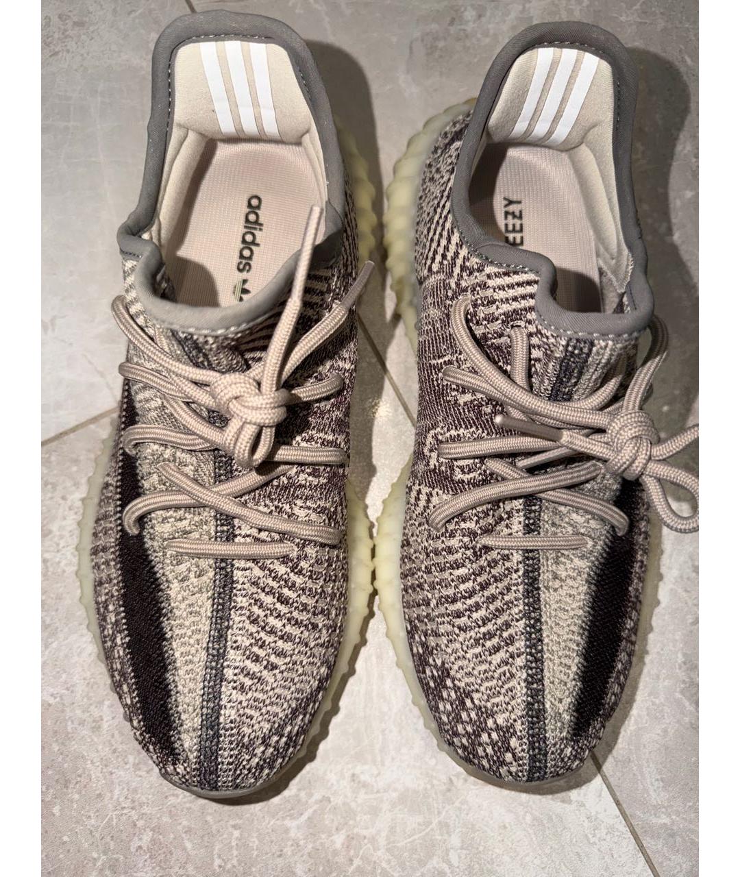 ADIDAS YEEZY Антрацитовые текстильные кроссовки, фото 3