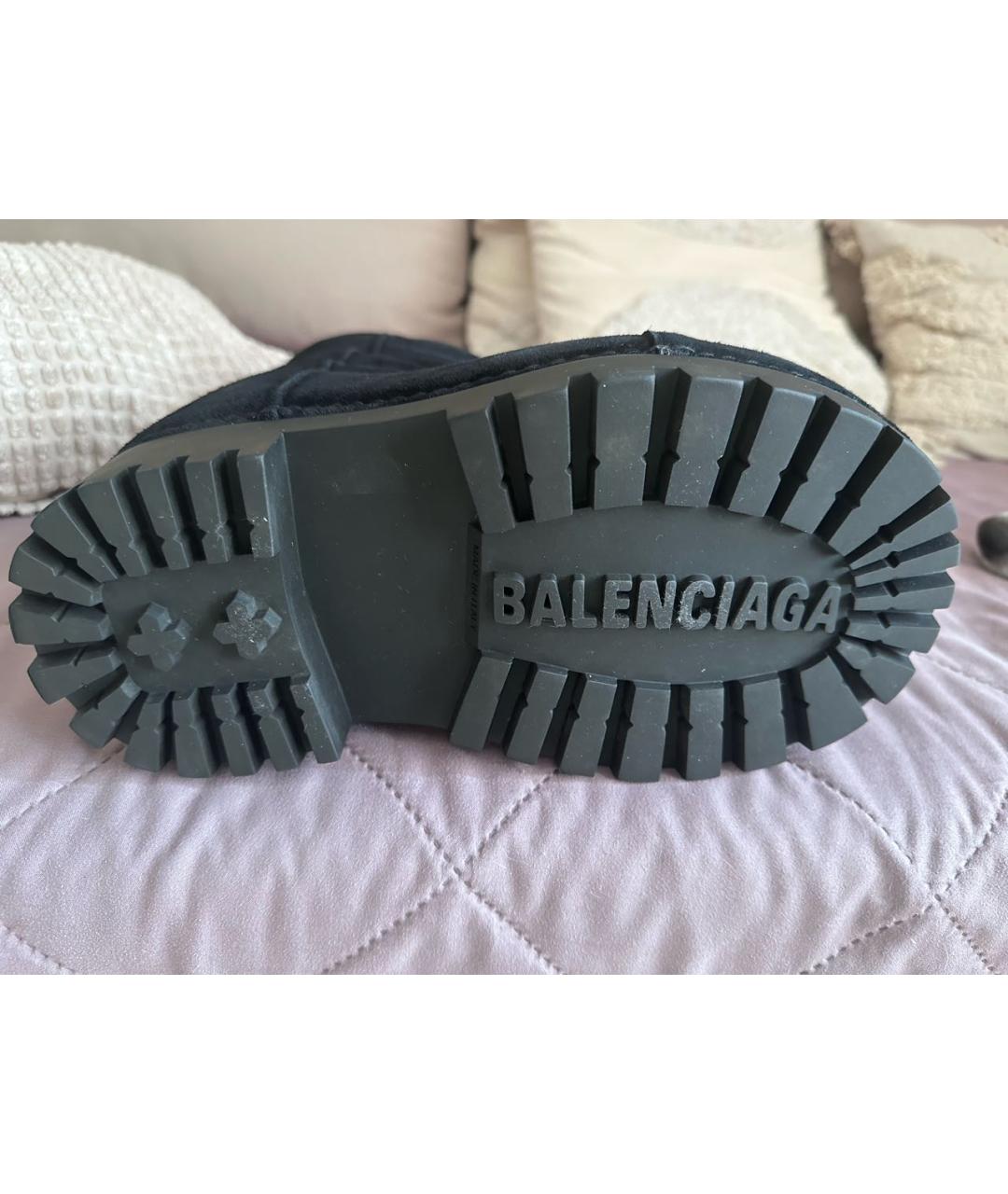 BALENCIAGA Черные замшевые ботинки, фото 8