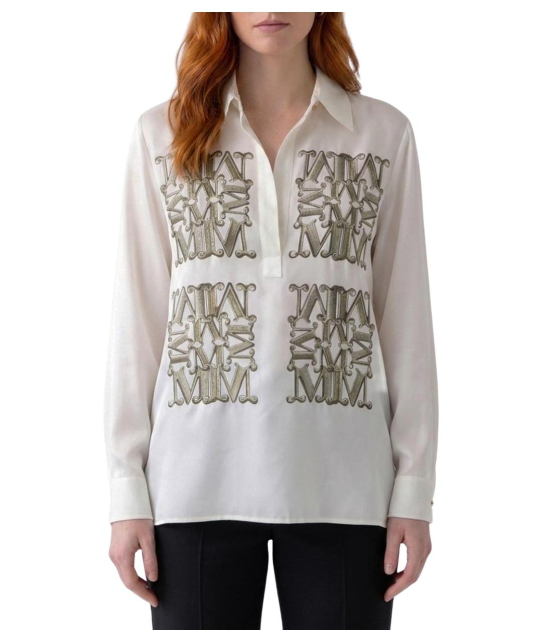 MAX MARA Белая шелковая рубашка, фото 1