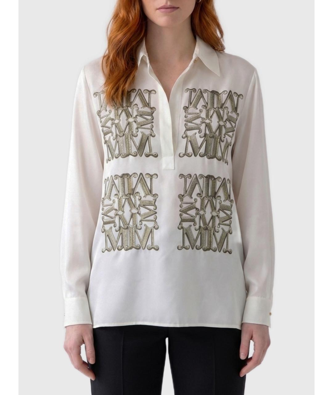 MAX MARA Белая шелковая рубашка, фото 3