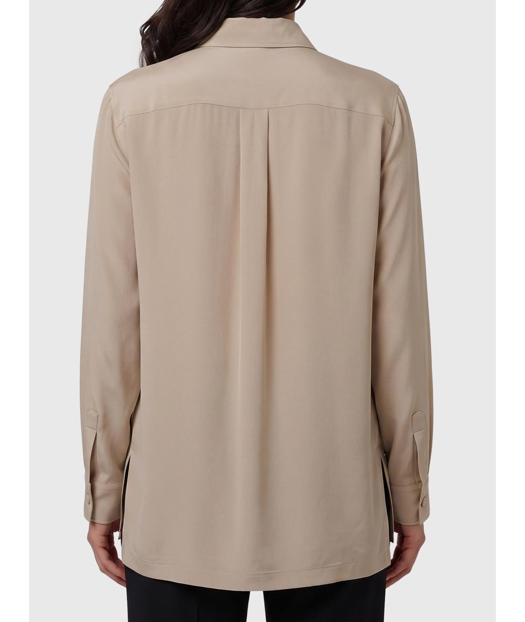 MAX MARA Бежевая шелковая рубашка, фото 2