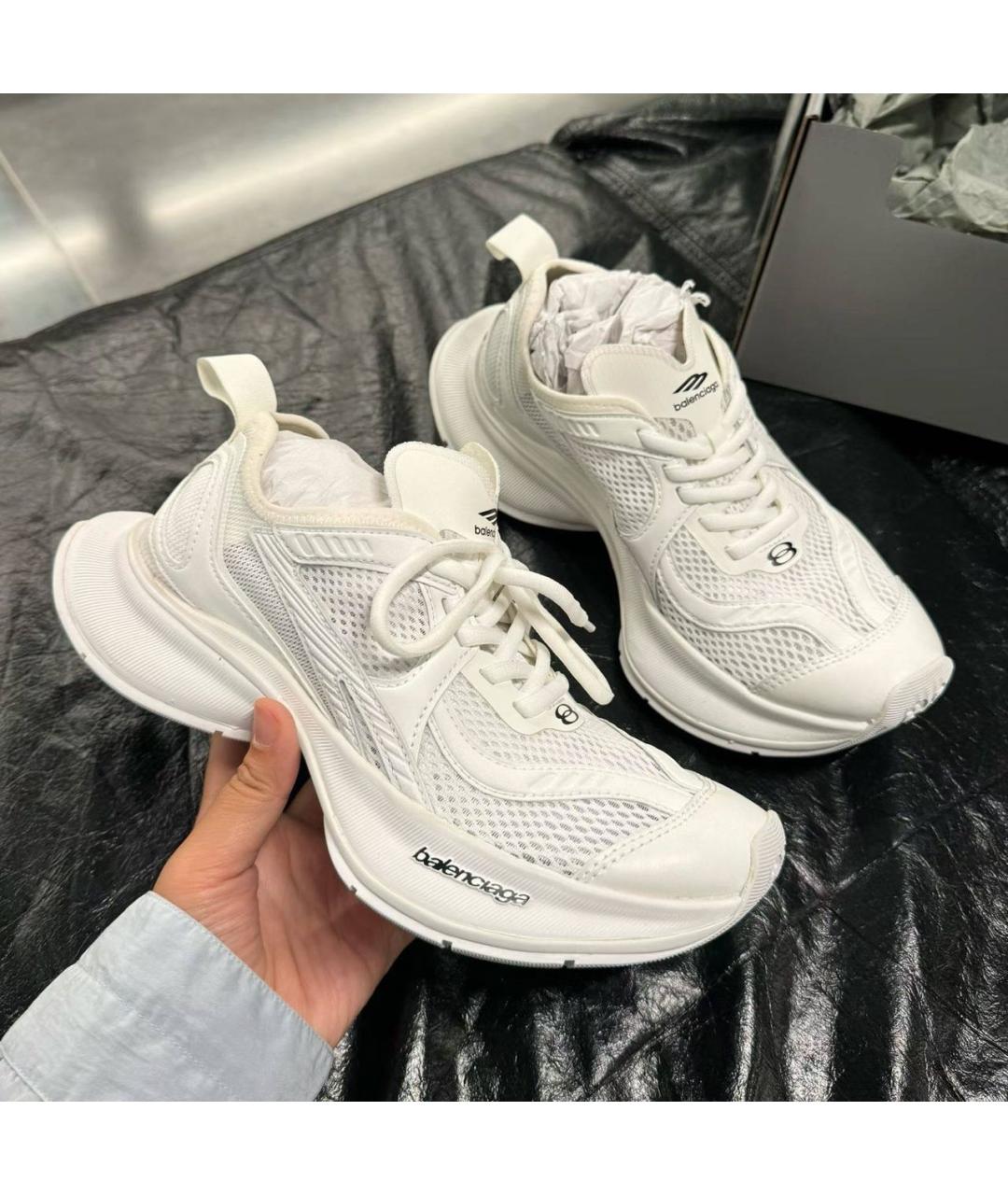 BALENCIAGA Белые текстильные кроссовки, фото 2