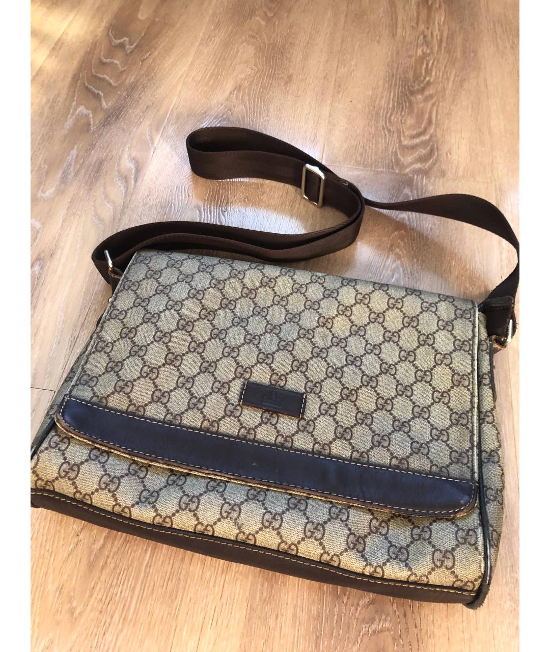 GUCCI Бежевая канва сумка на плечо, фото 2