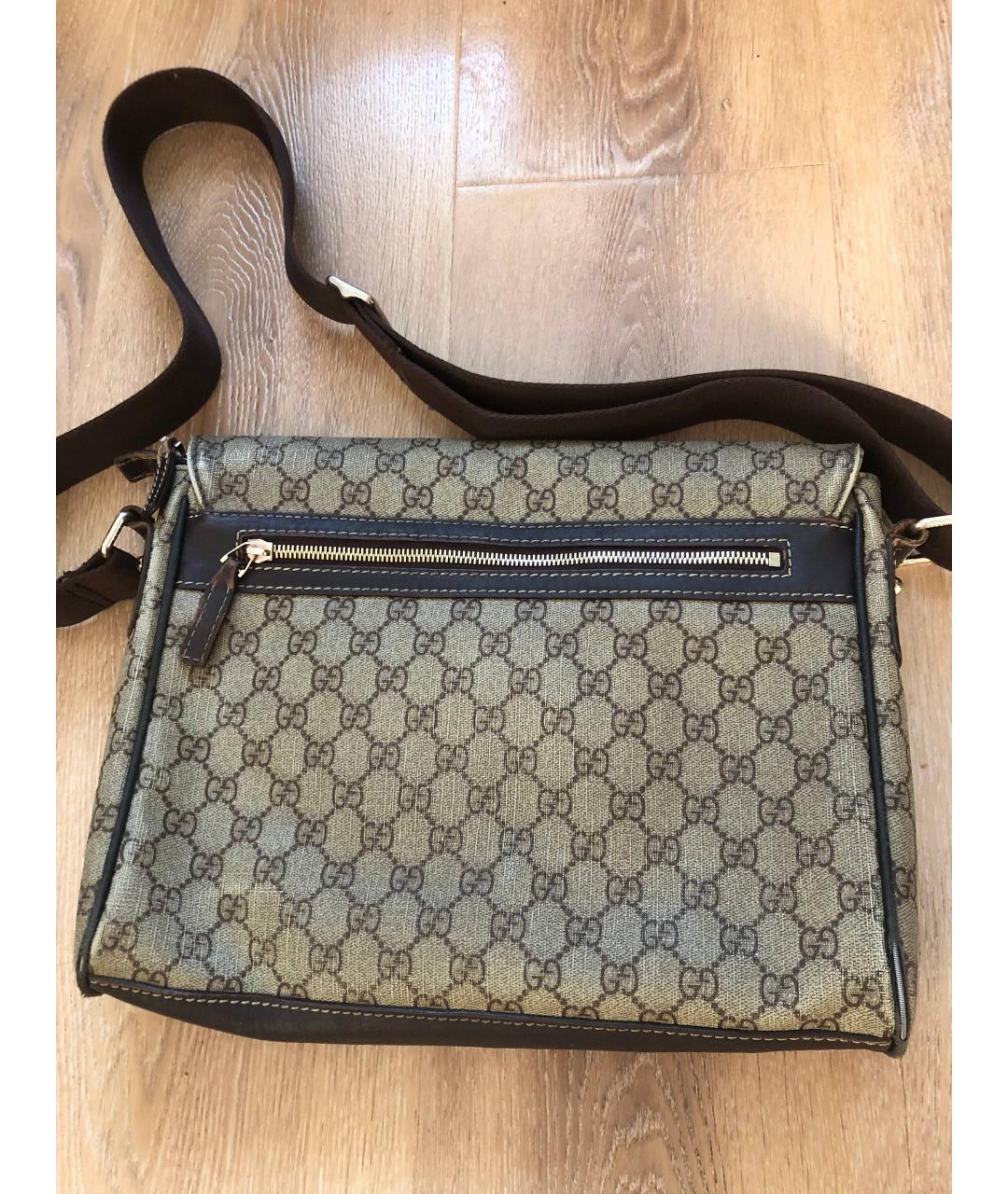 GUCCI Бежевая канва сумка на плечо, фото 3