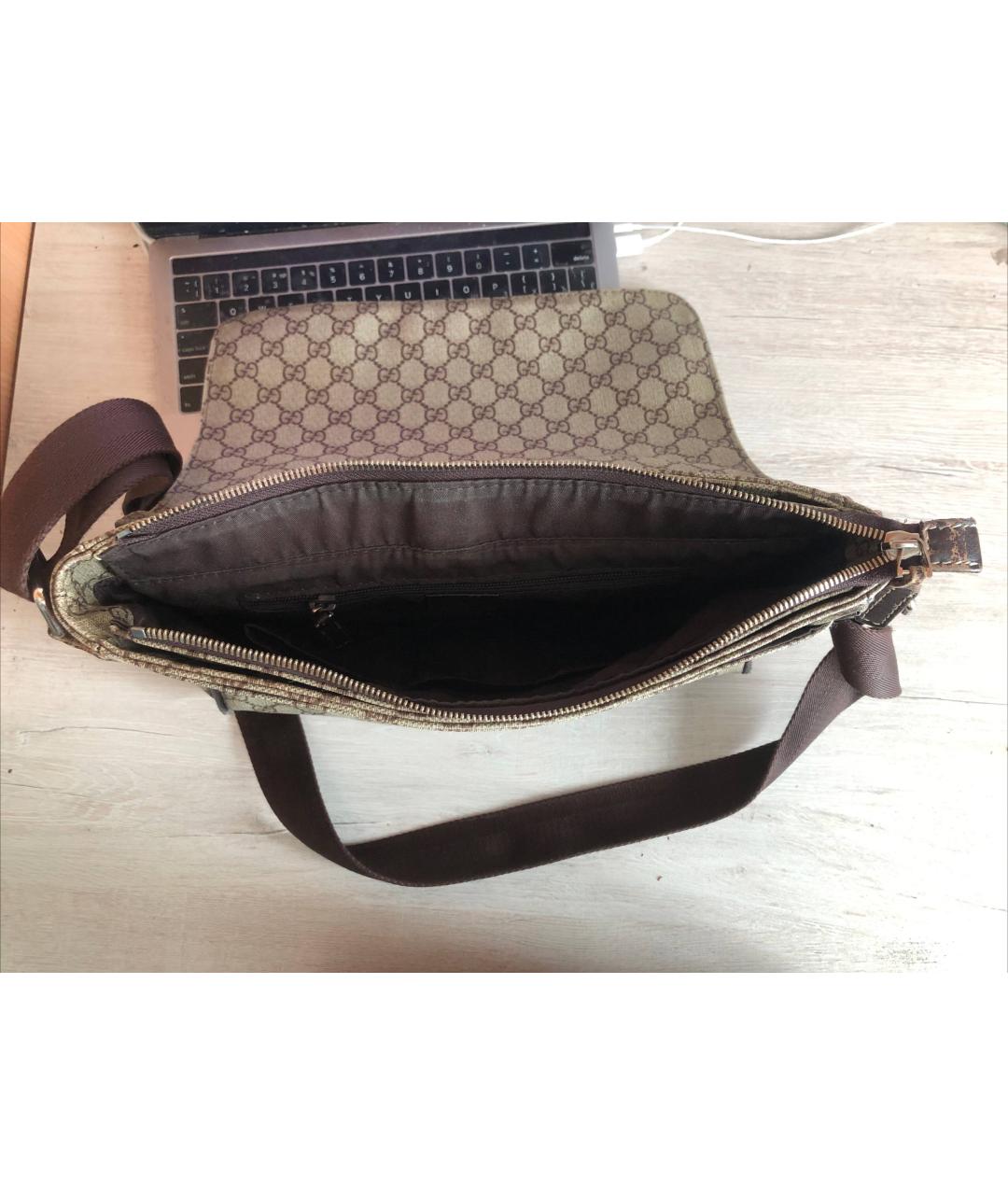 GUCCI Бежевая канва сумка на плечо, фото 4