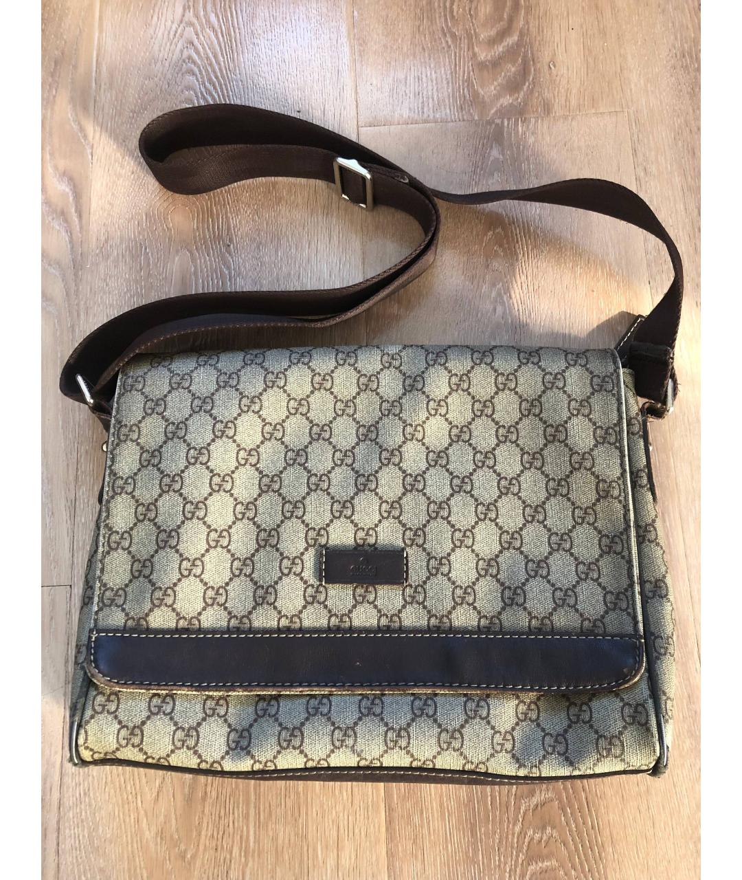 GUCCI Бежевая канва сумка на плечо, фото 7