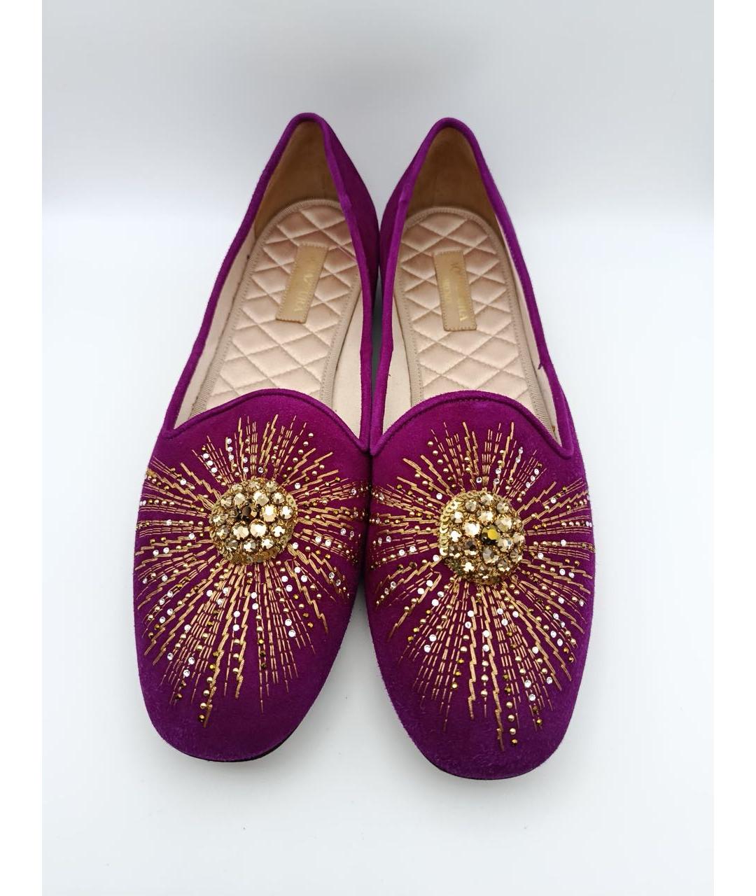 AQUAZZURA Фуксия замшевые балетки, фото 3