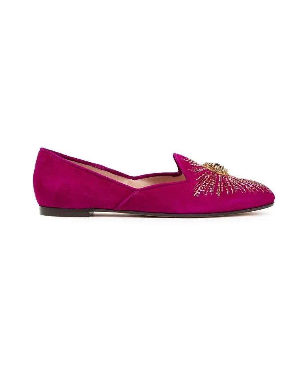 AQUAZZURA Фуксия замшевые балетки, фото 9