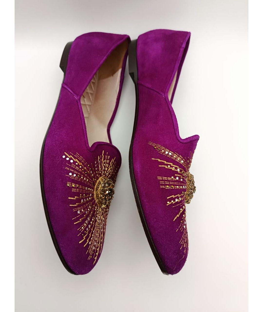 AQUAZZURA Фуксия замшевые балетки, фото 4