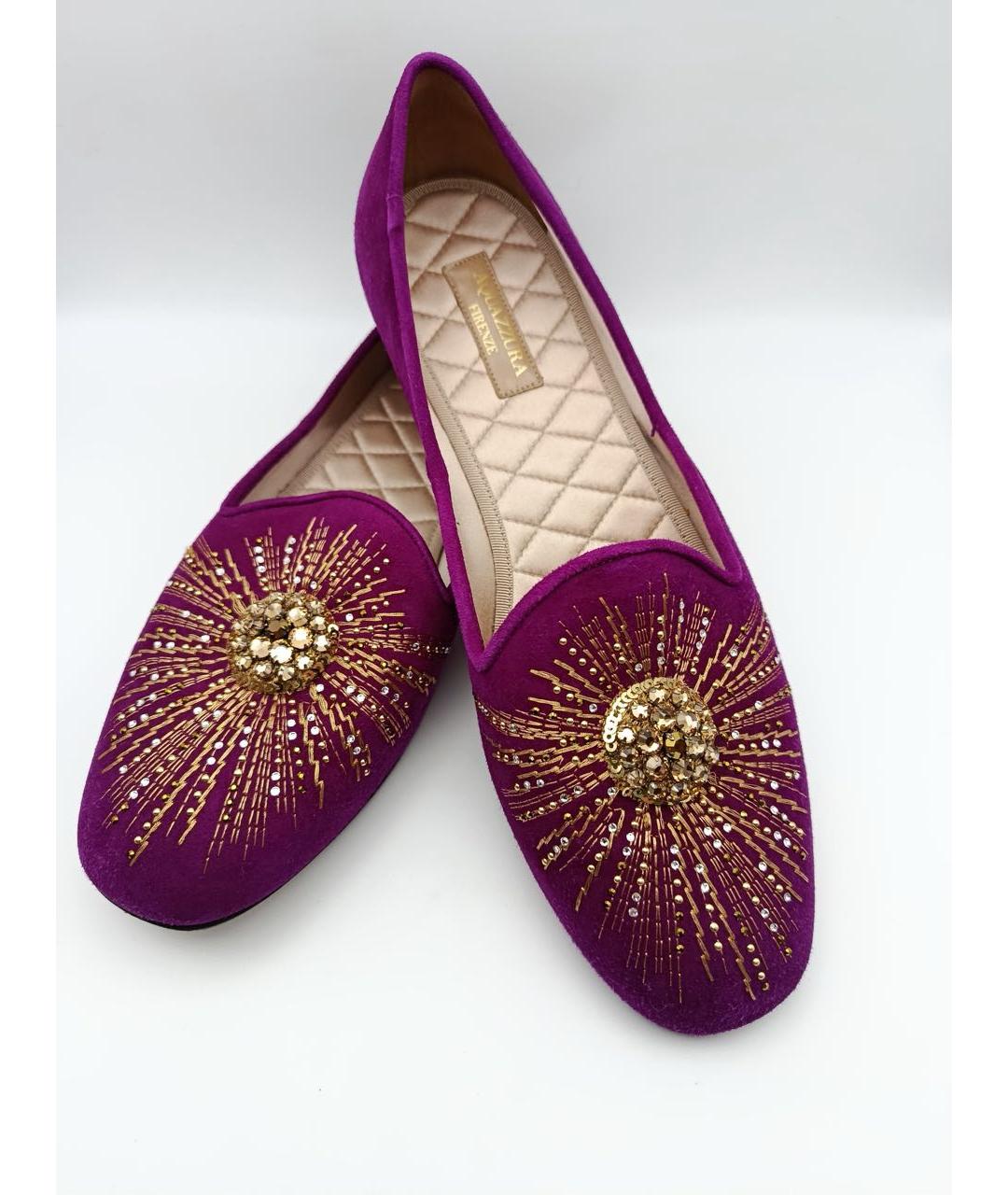 AQUAZZURA Фуксия замшевые балетки, фото 8