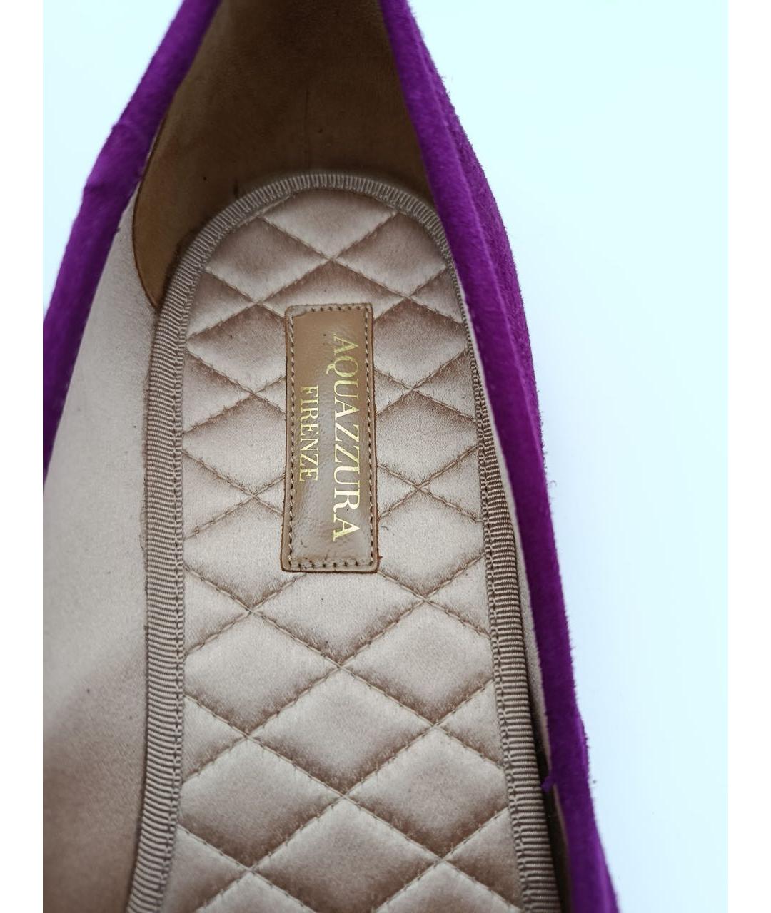AQUAZZURA Фуксия замшевые балетки, фото 7
