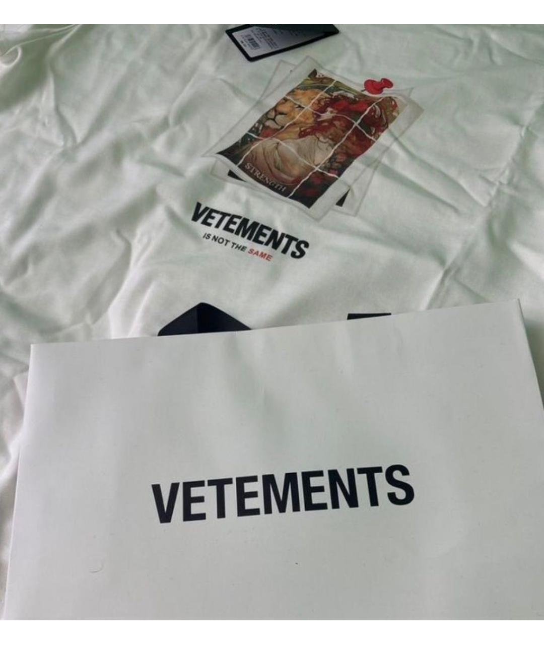 VETEMENTS Белая хлопковая футболка, фото 2