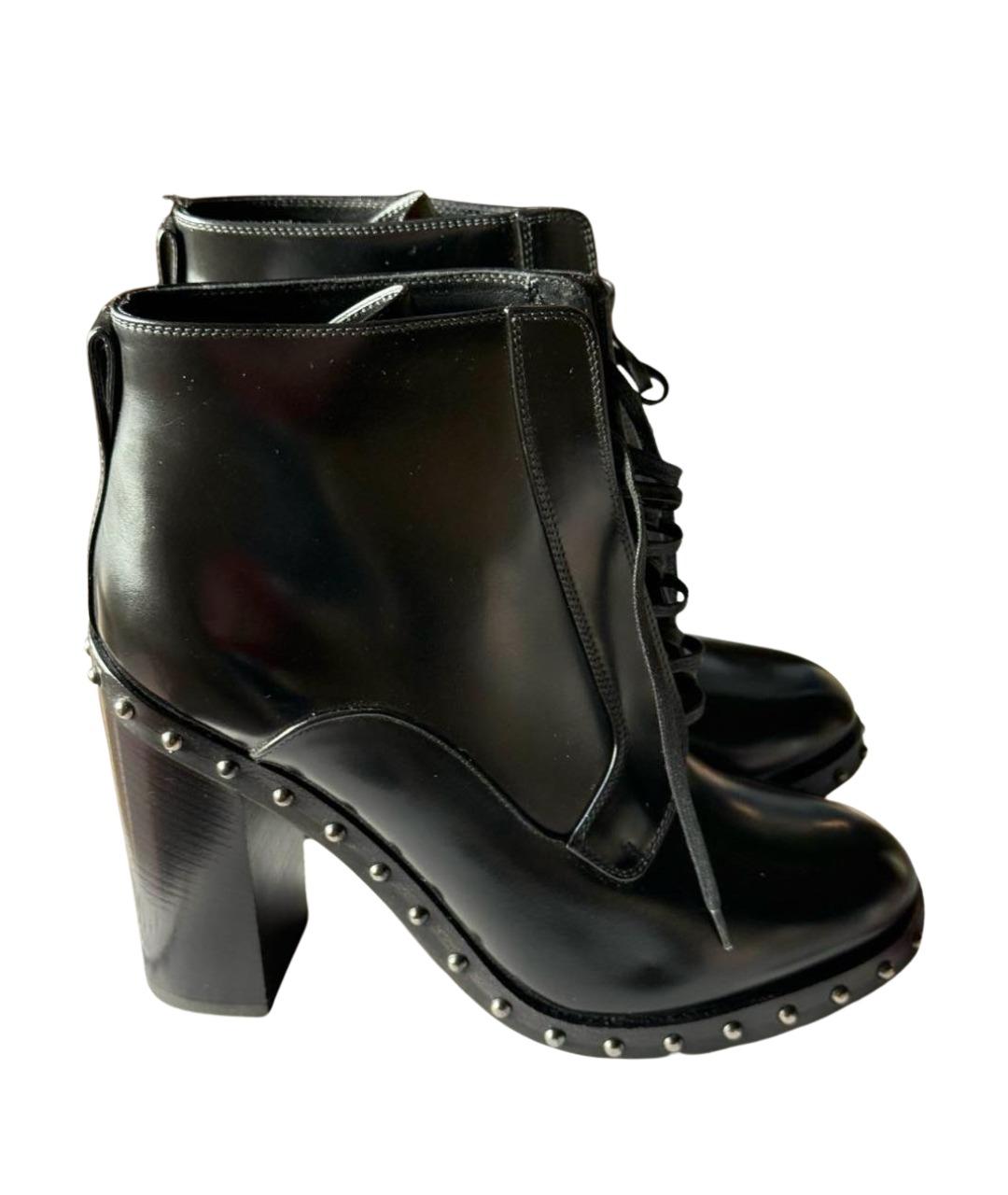 DOLCE&GABBANA Черные кожаные полусапоги, фото 1