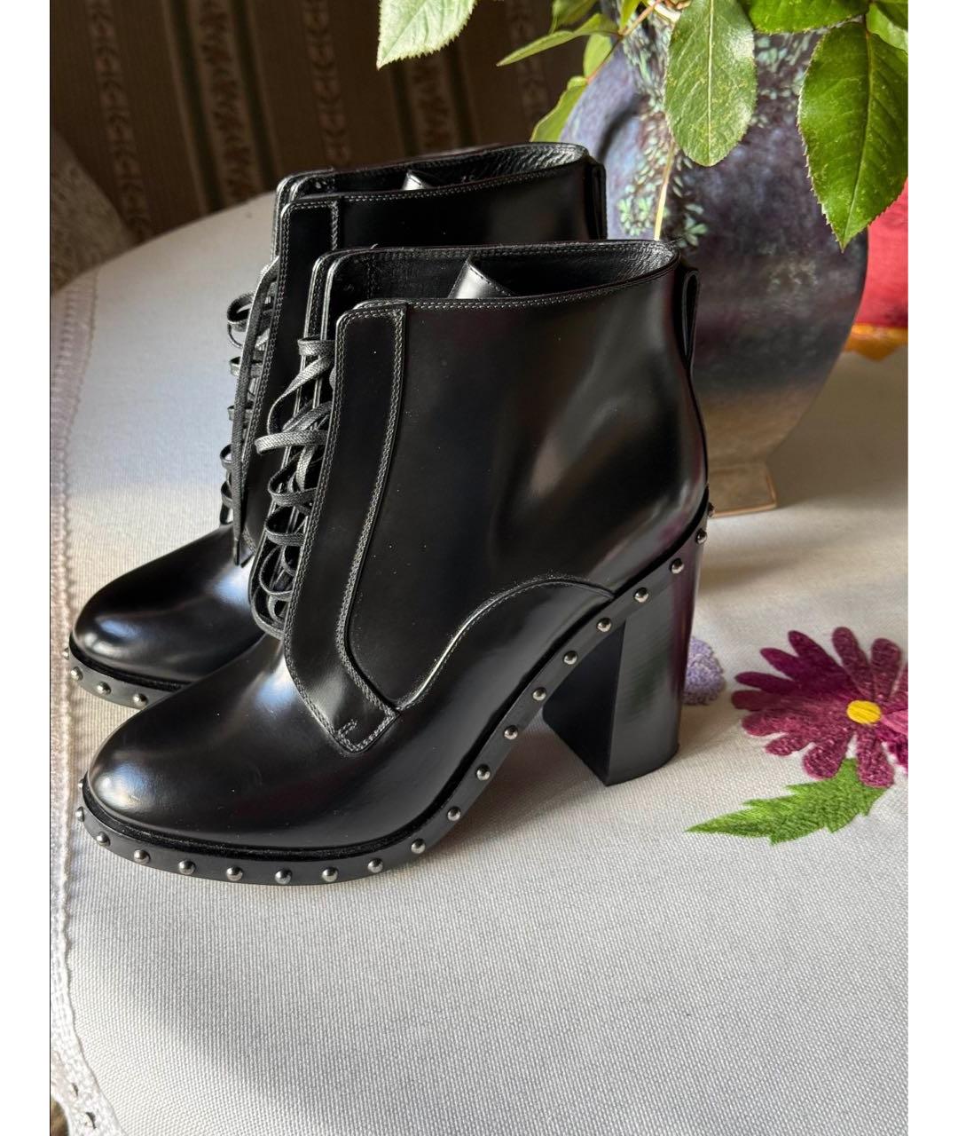 DOLCE&GABBANA Черные кожаные полусапоги, фото 2