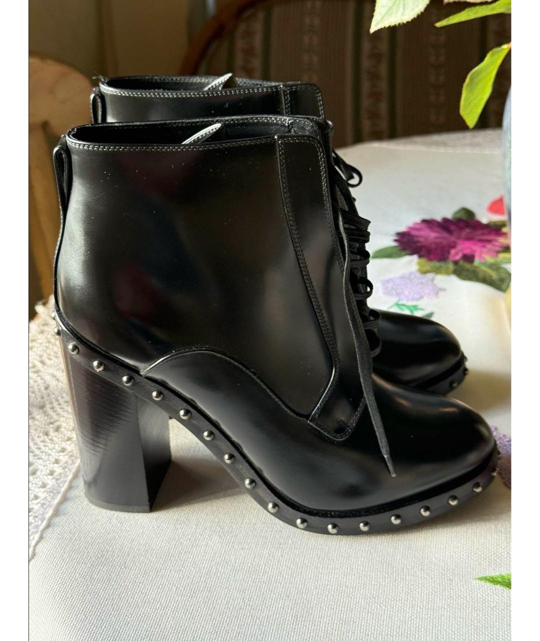 DOLCE&GABBANA Черные кожаные полусапоги, фото 4