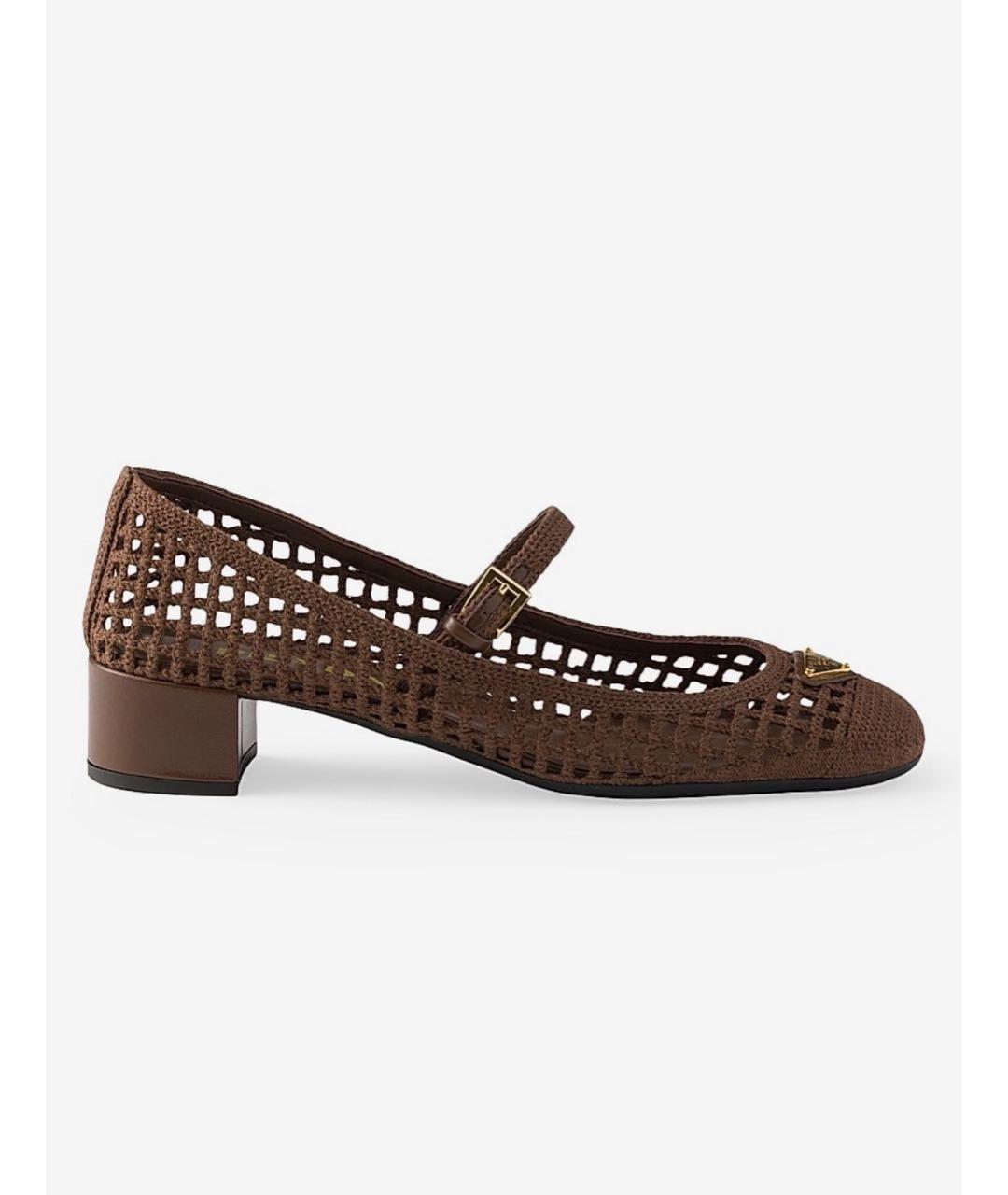 PRADA Коричневые кожаные туфли, фото 6