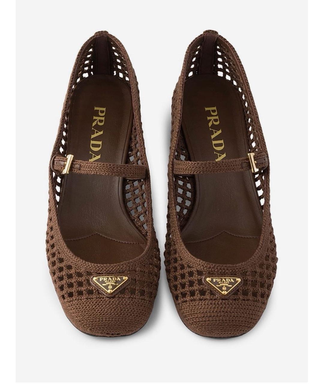 PRADA Коричневые кожаные туфли, фото 3
