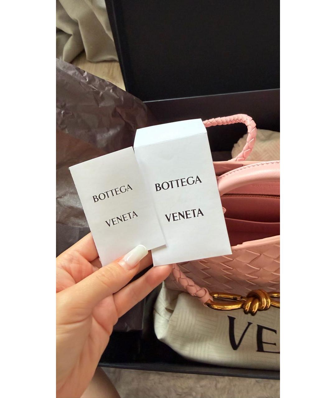 BOTTEGA VENETA Розовая кожаная сумка тоут, фото 3