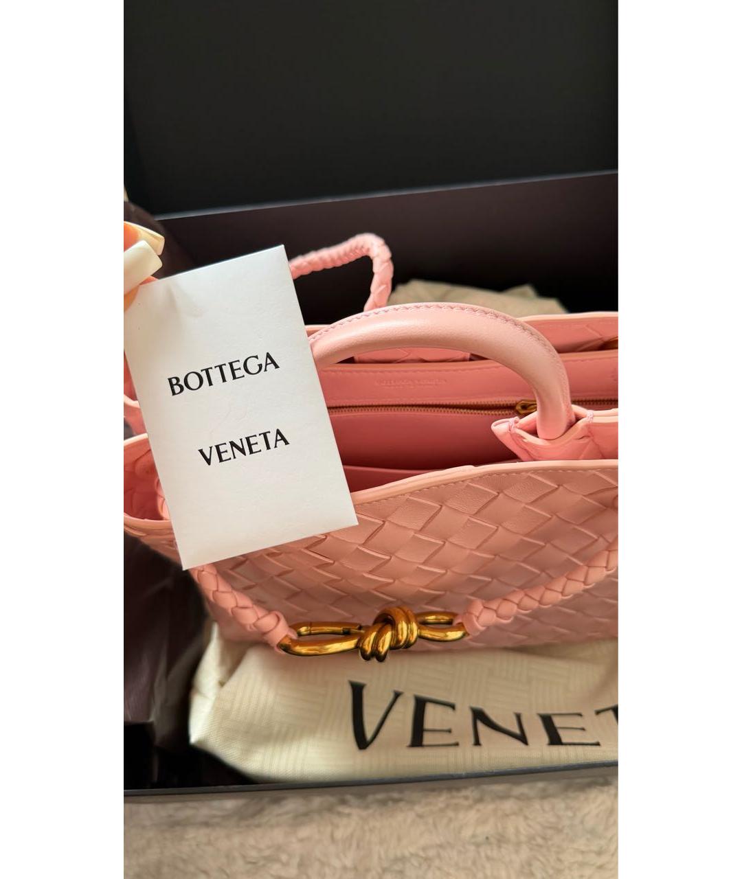 BOTTEGA VENETA Розовая кожаная сумка тоут, фото 2