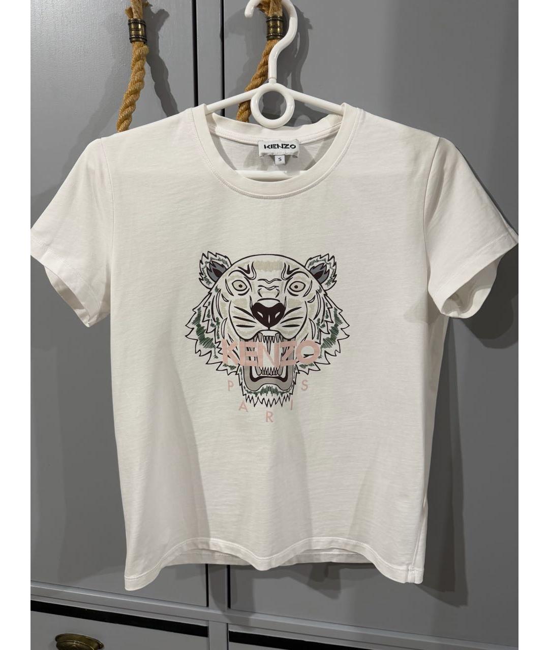 KENZO Белая хлопковая футболка, фото 6