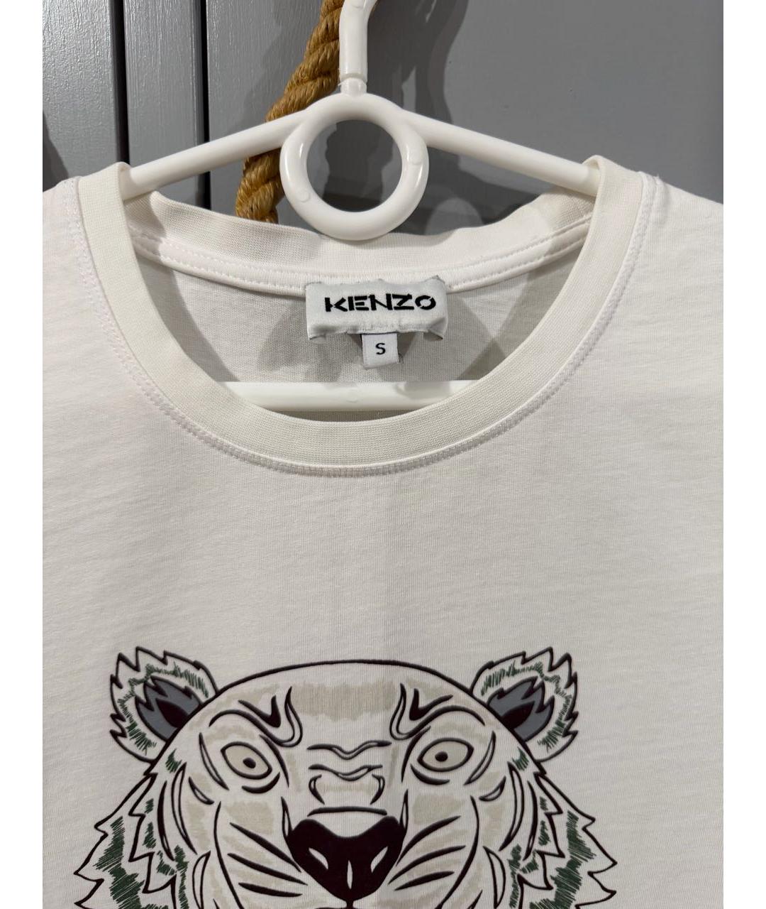 KENZO Белая хлопковая футболка, фото 4