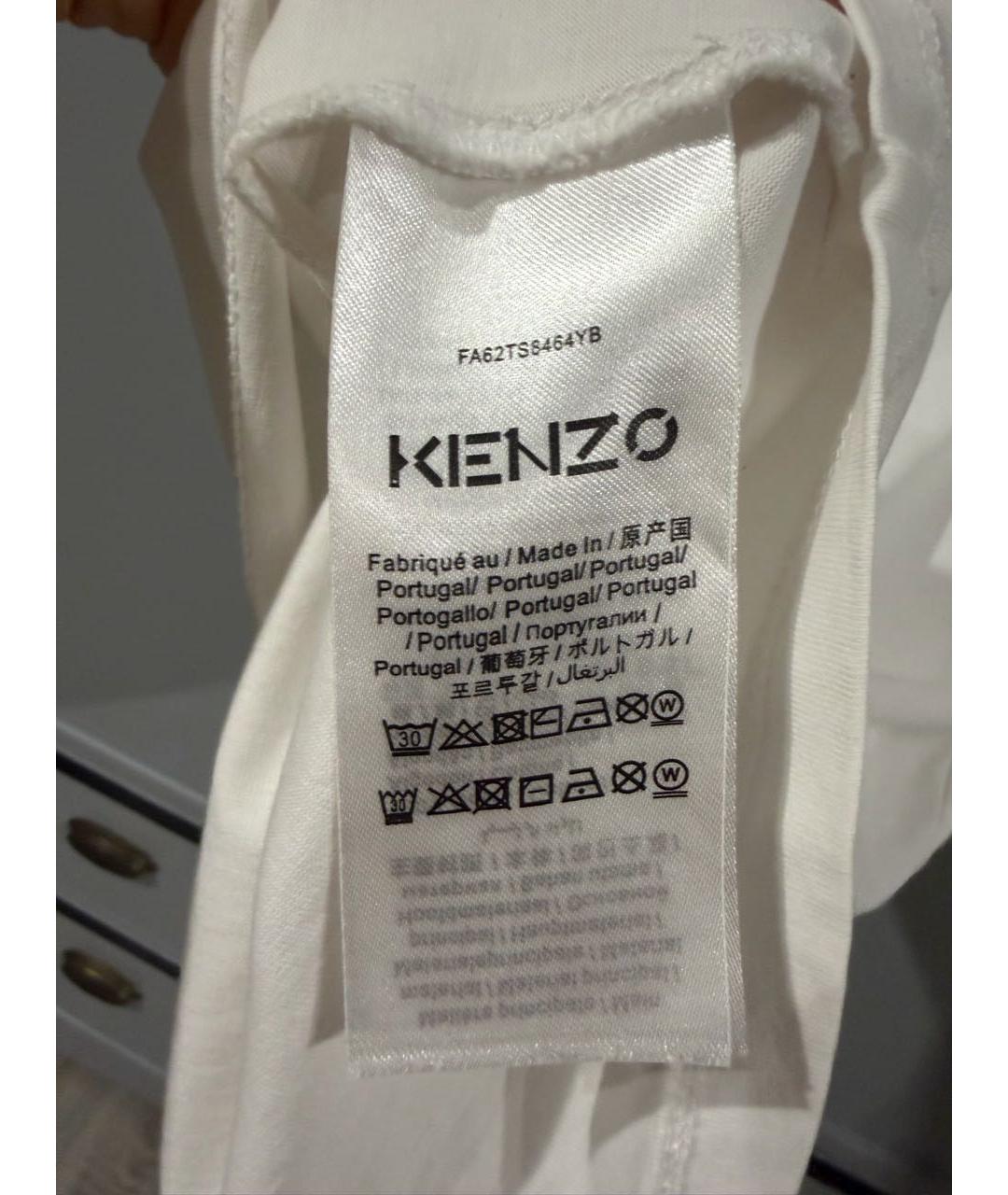 KENZO Белая хлопковая футболка, фото 5