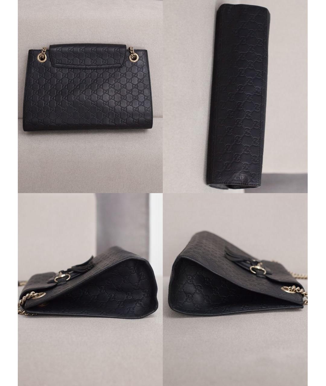 GUCCI Черная кожаная сумка через плечо, фото 6