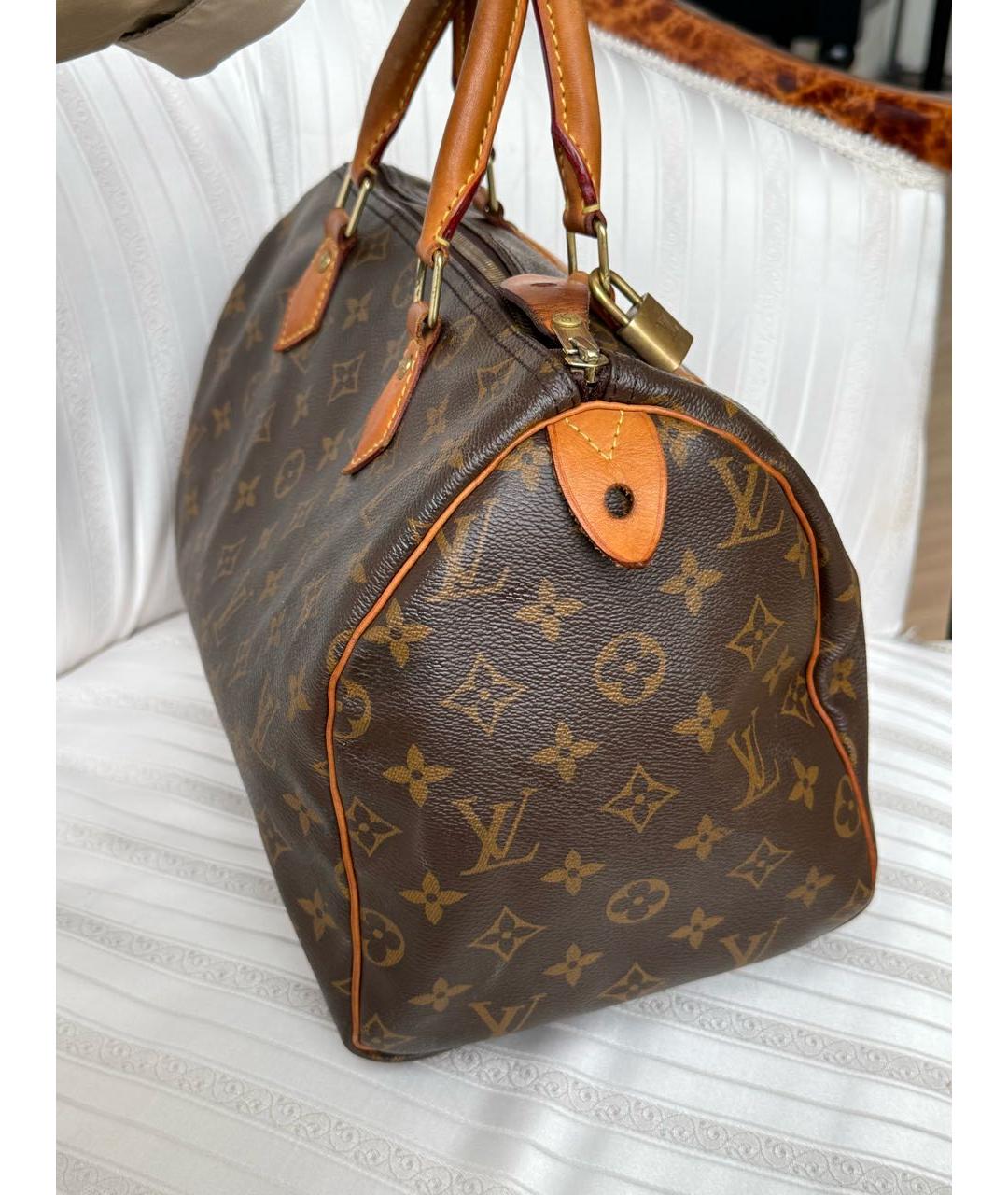 LOUIS VUITTON Коричневая канва сумка тоут, фото 4