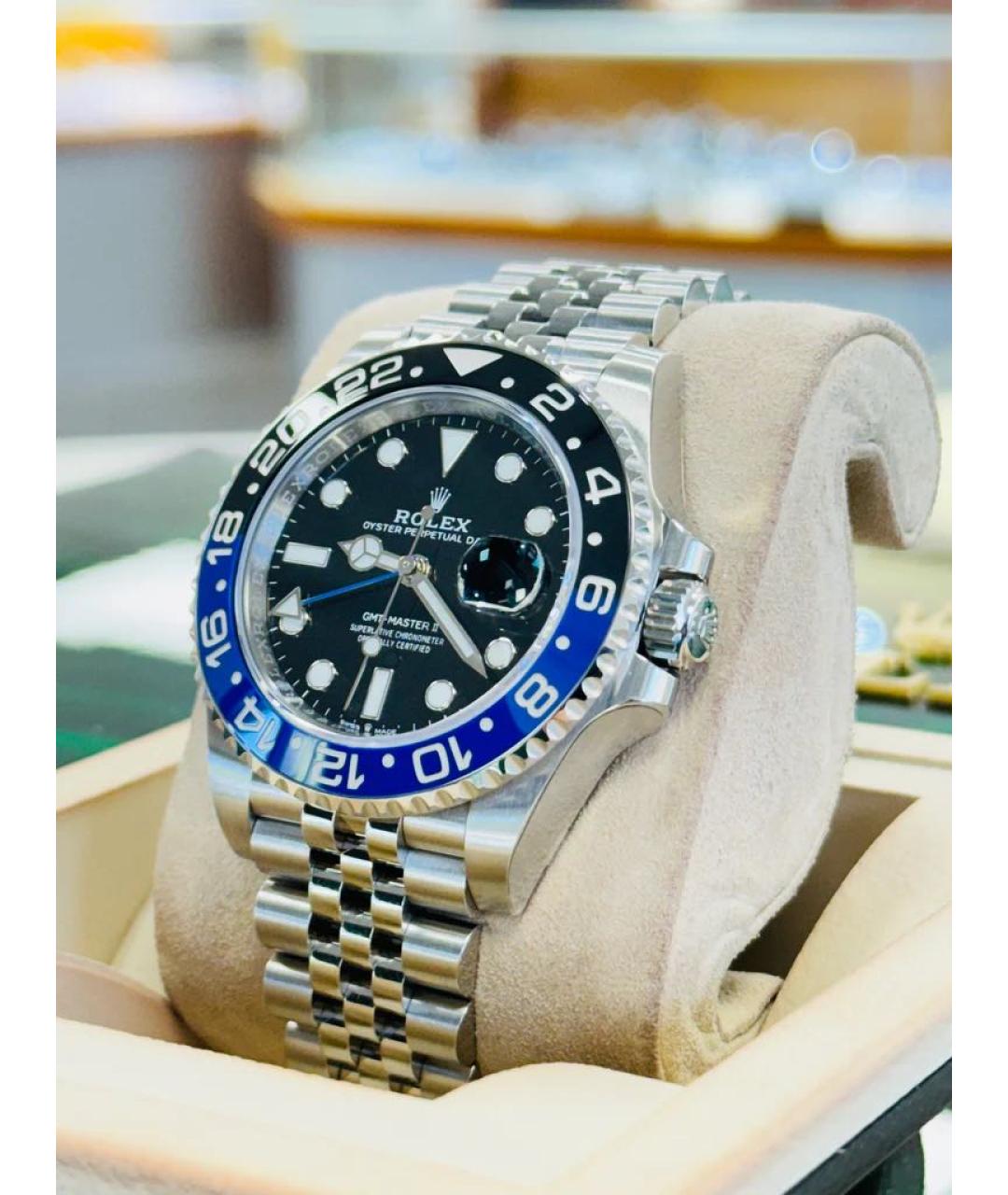 ROLEX Темно-синие стальные часы, фото 3