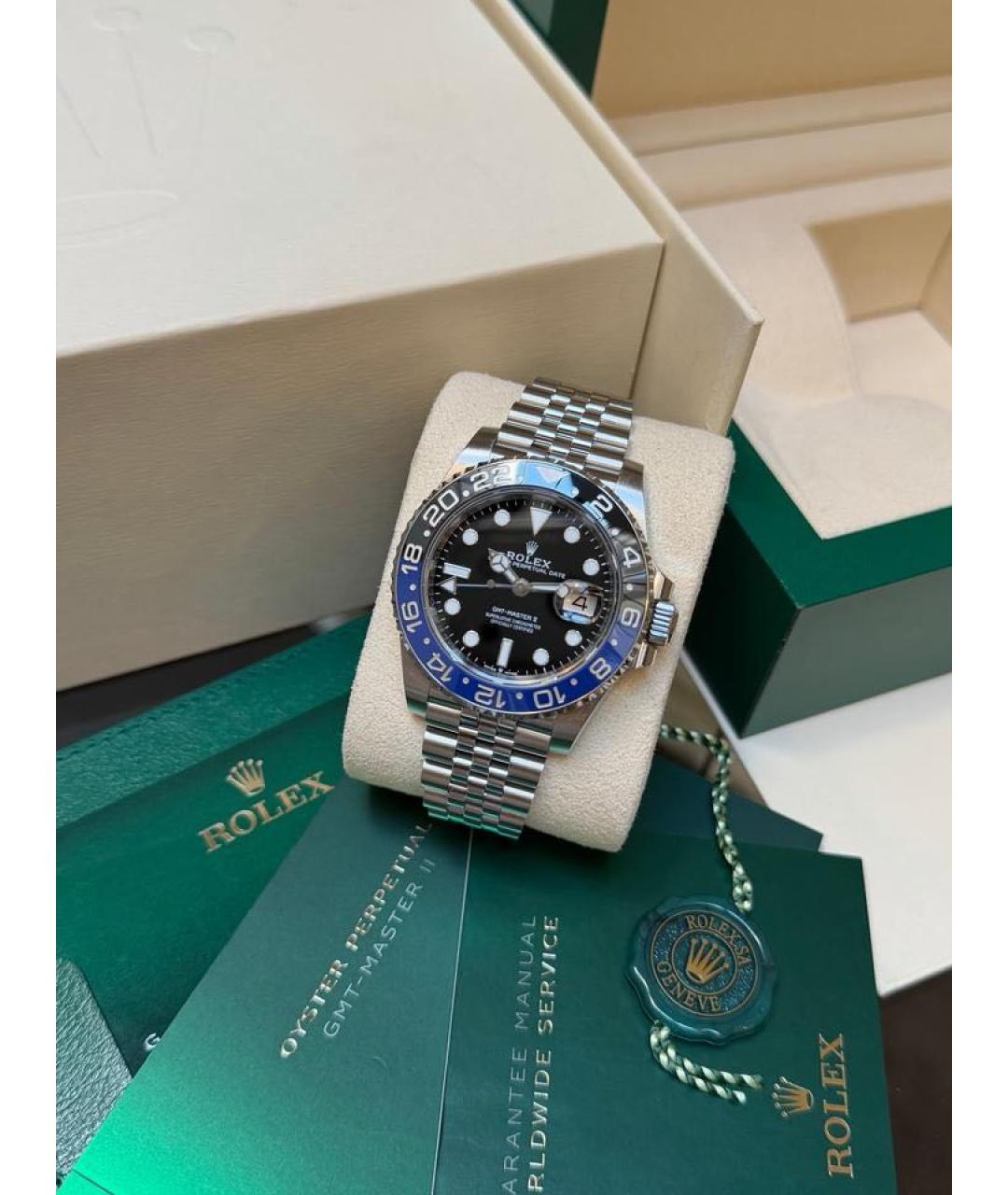 ROLEX Темно-синие стальные часы, фото 4