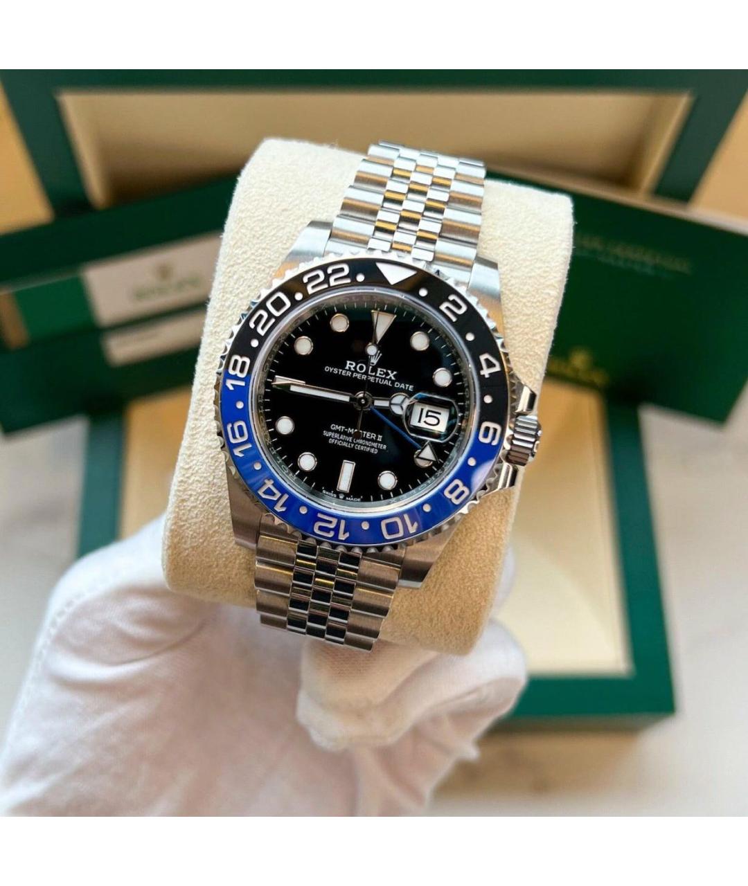 ROLEX Темно-синие стальные часы, фото 2