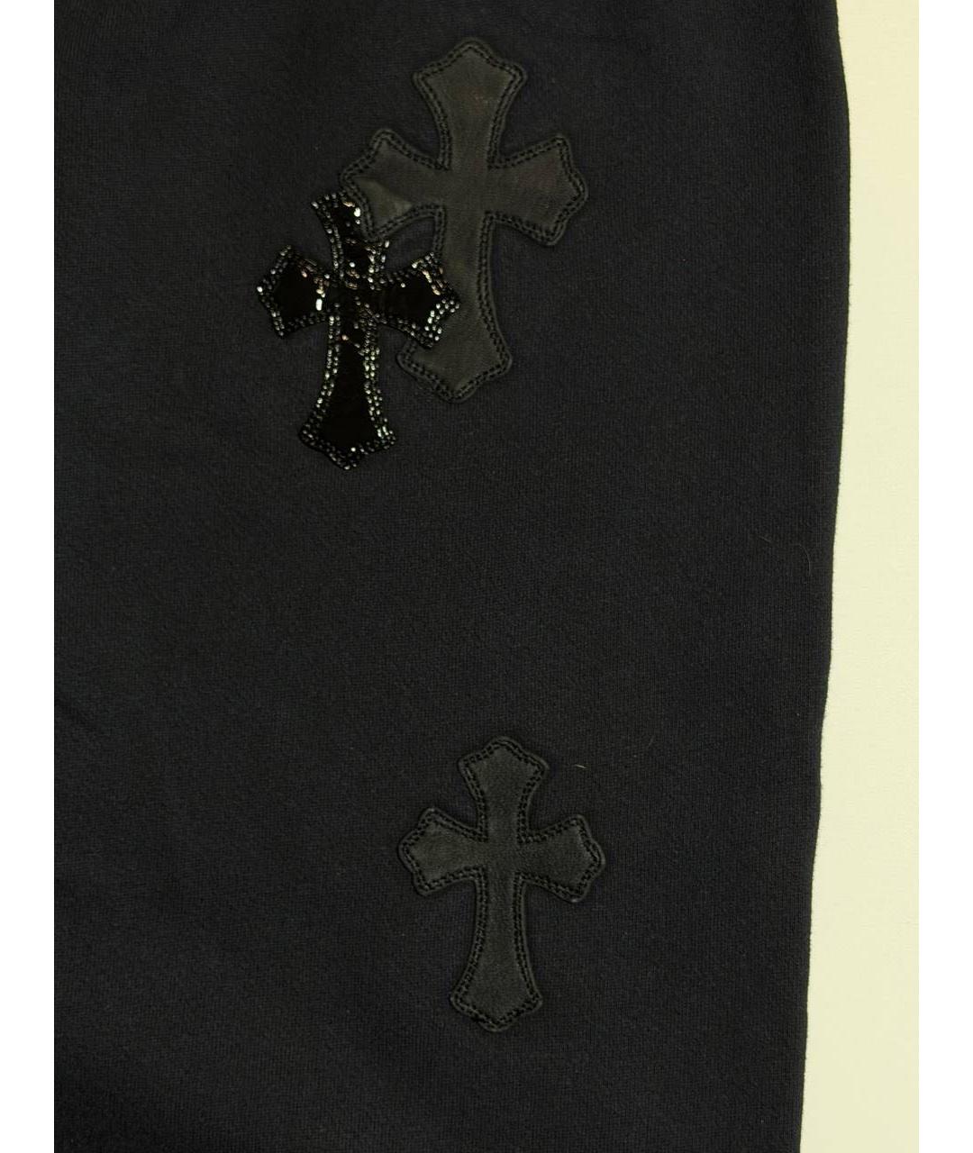 CHROME HEARTS Черные хлопковые повседневные брюки, фото 3