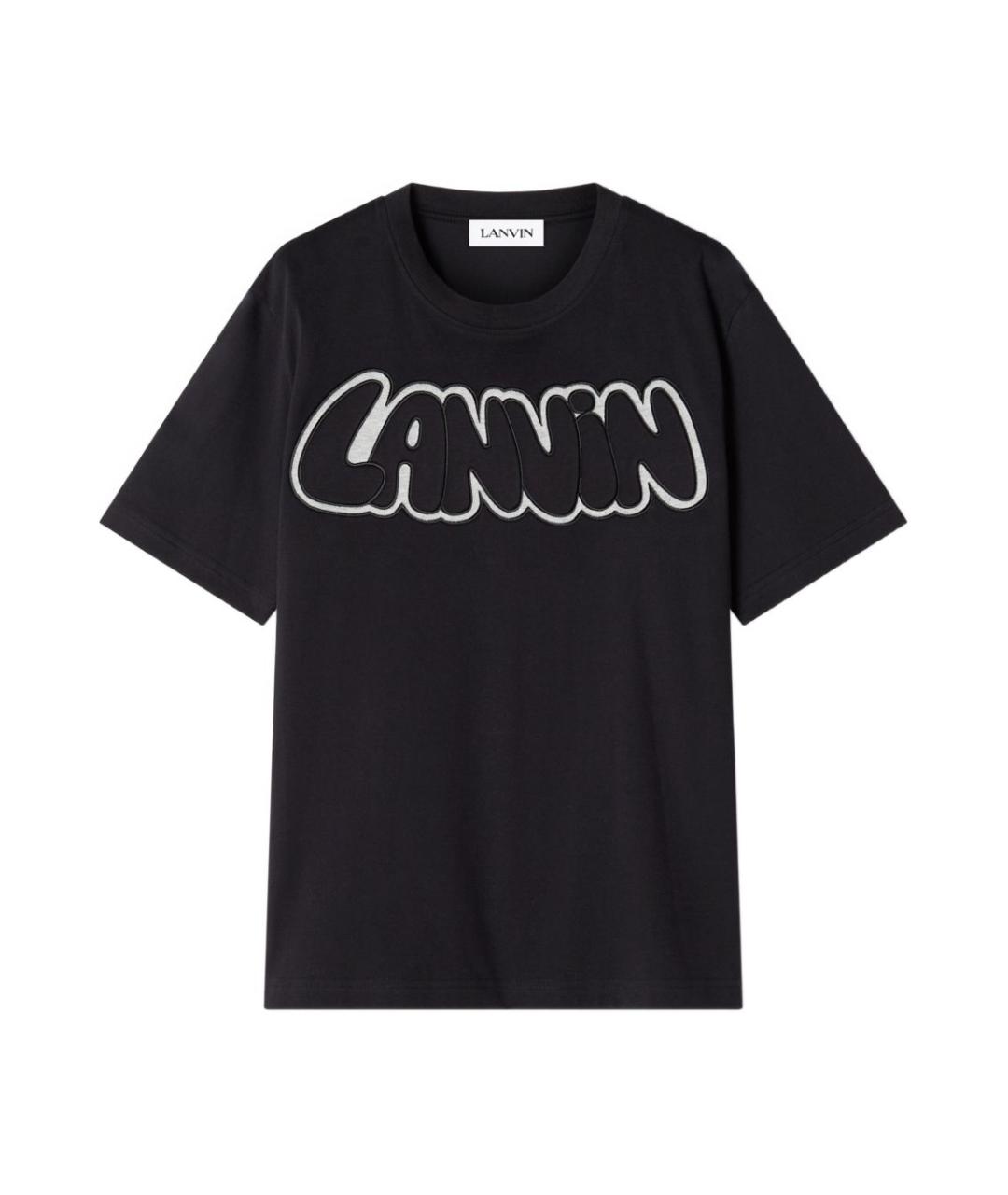 LANVIN Черная хлопковая футболка, фото 1