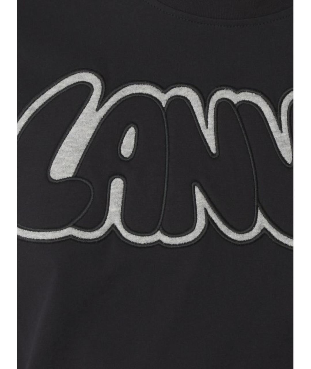 LANVIN Черная хлопковая футболка, фото 2