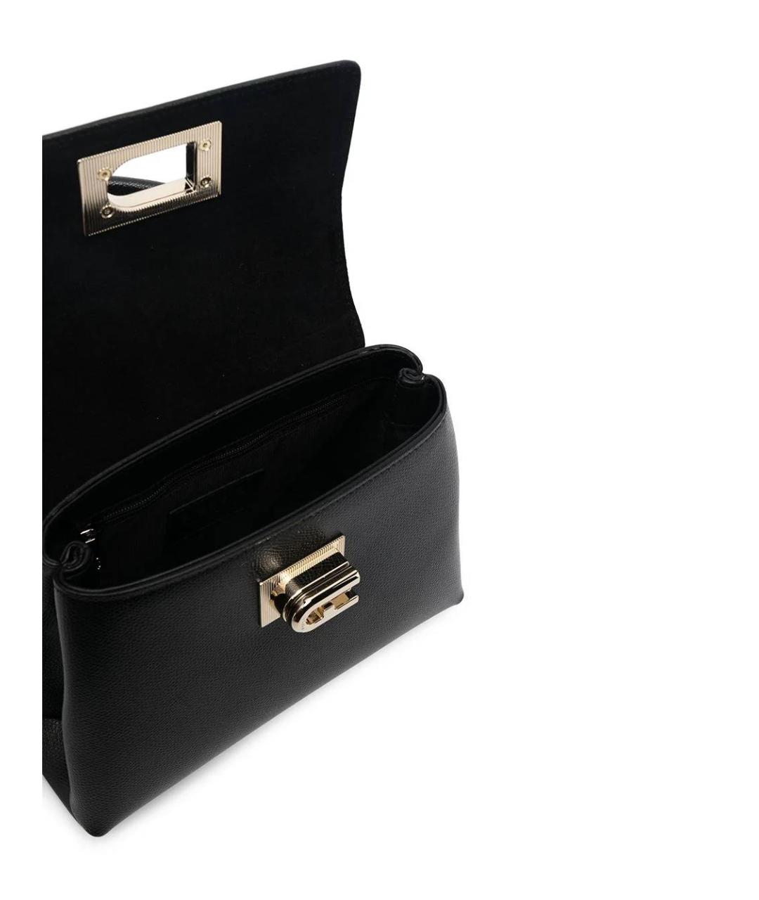 FURLA Черная кожаная сумка тоут, фото 4