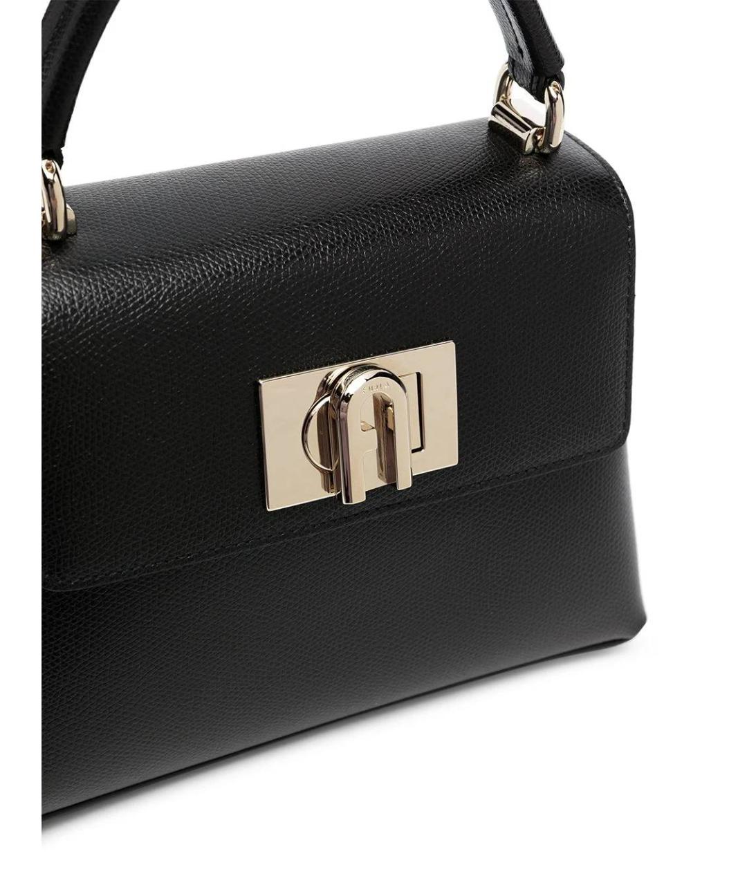 FURLA Черная кожаная сумка тоут, фото 3